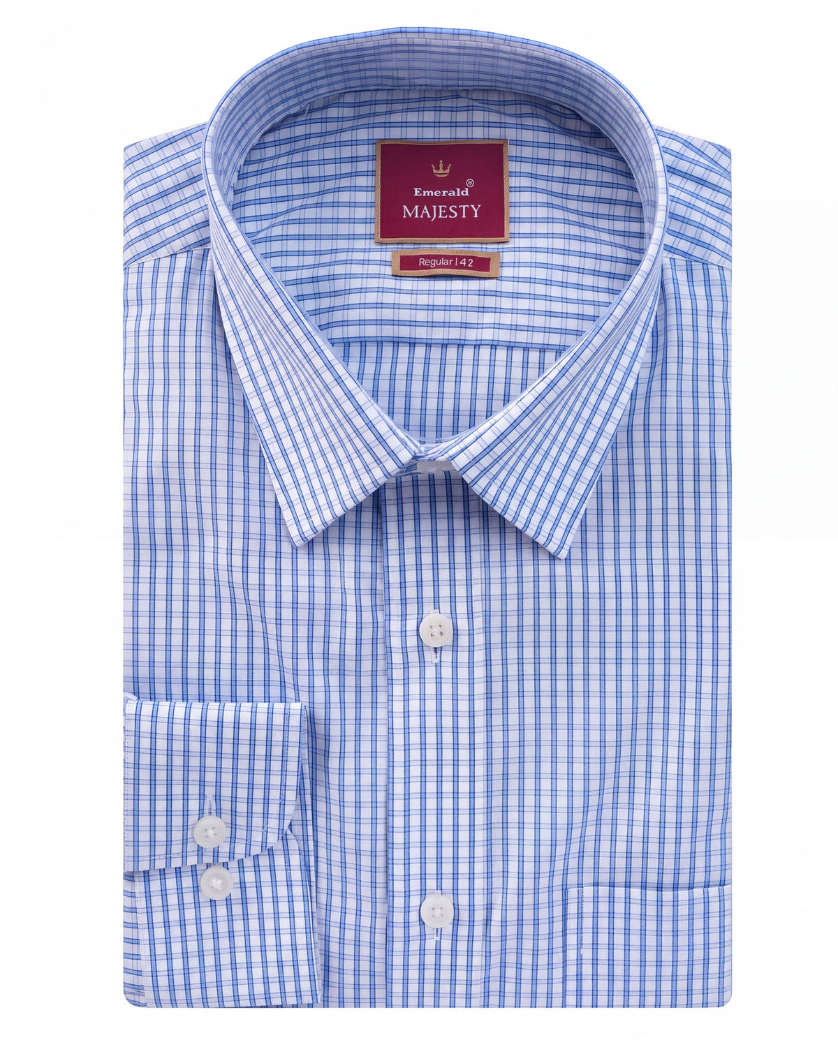 Majesty Checks Regular Fit - Cashmere Blue