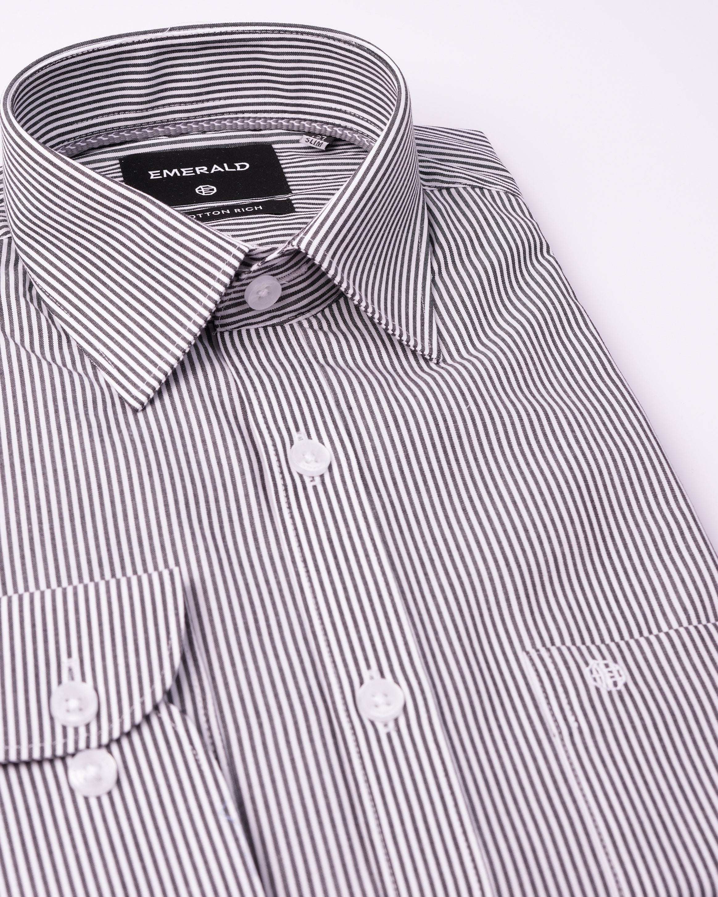 EMERALD FORMAL STRIPE SLIM FS-Black