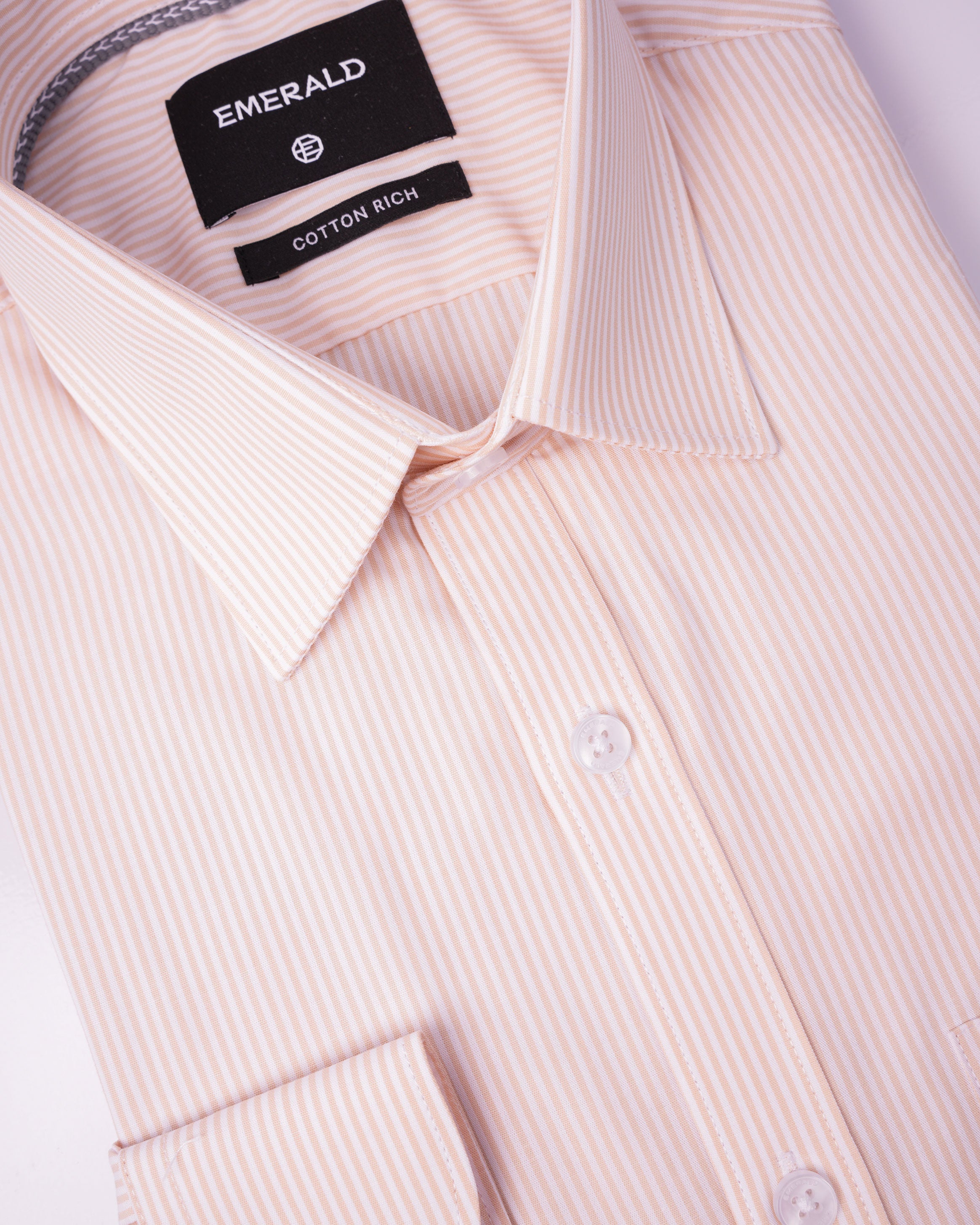 EMERALD FORMAL STRIPE SLIM FS-Khaki