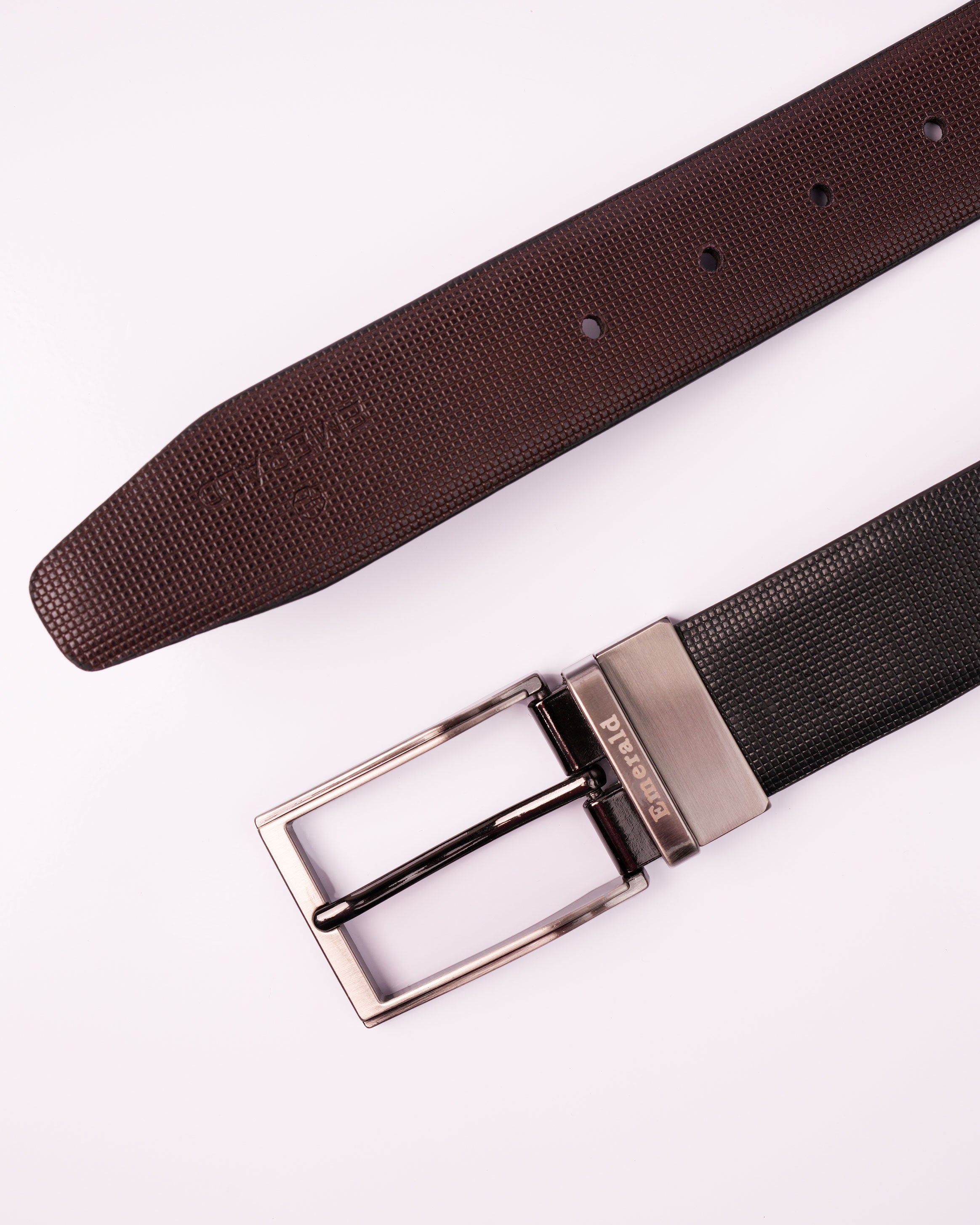 Emerald Reversible Belt - Black & Chocolate