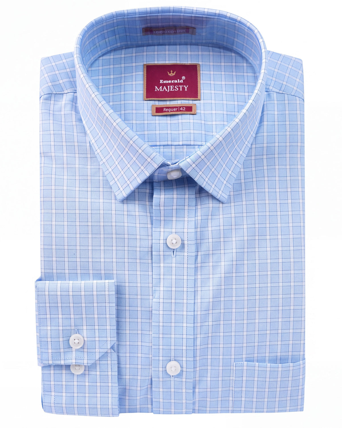 Majesty Checks Regular Fit - Baby Blue