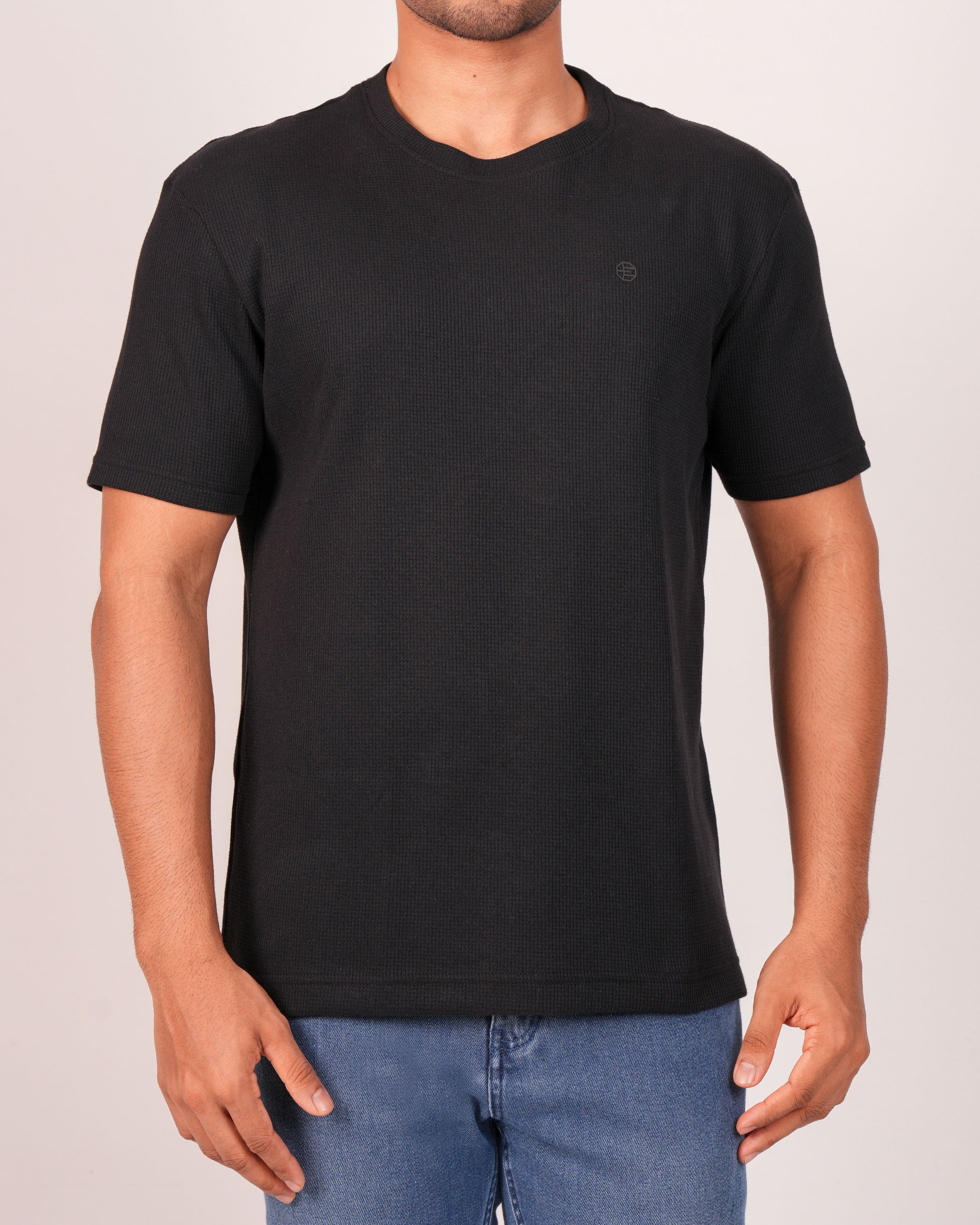 Emerald  Crew Neck Slim-BLACK