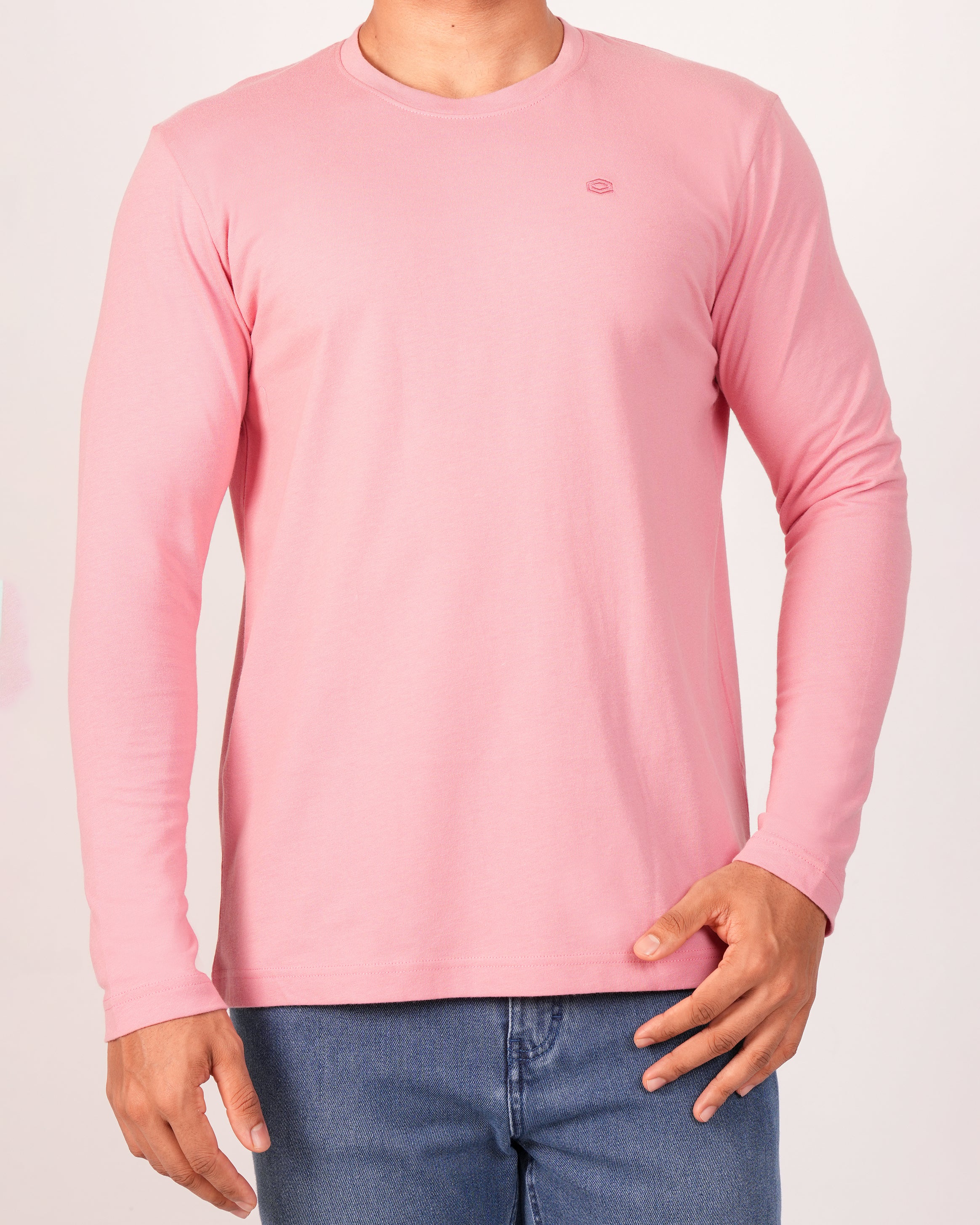 Emerald  Crew Neck Slim Fs-DESERT ROSE