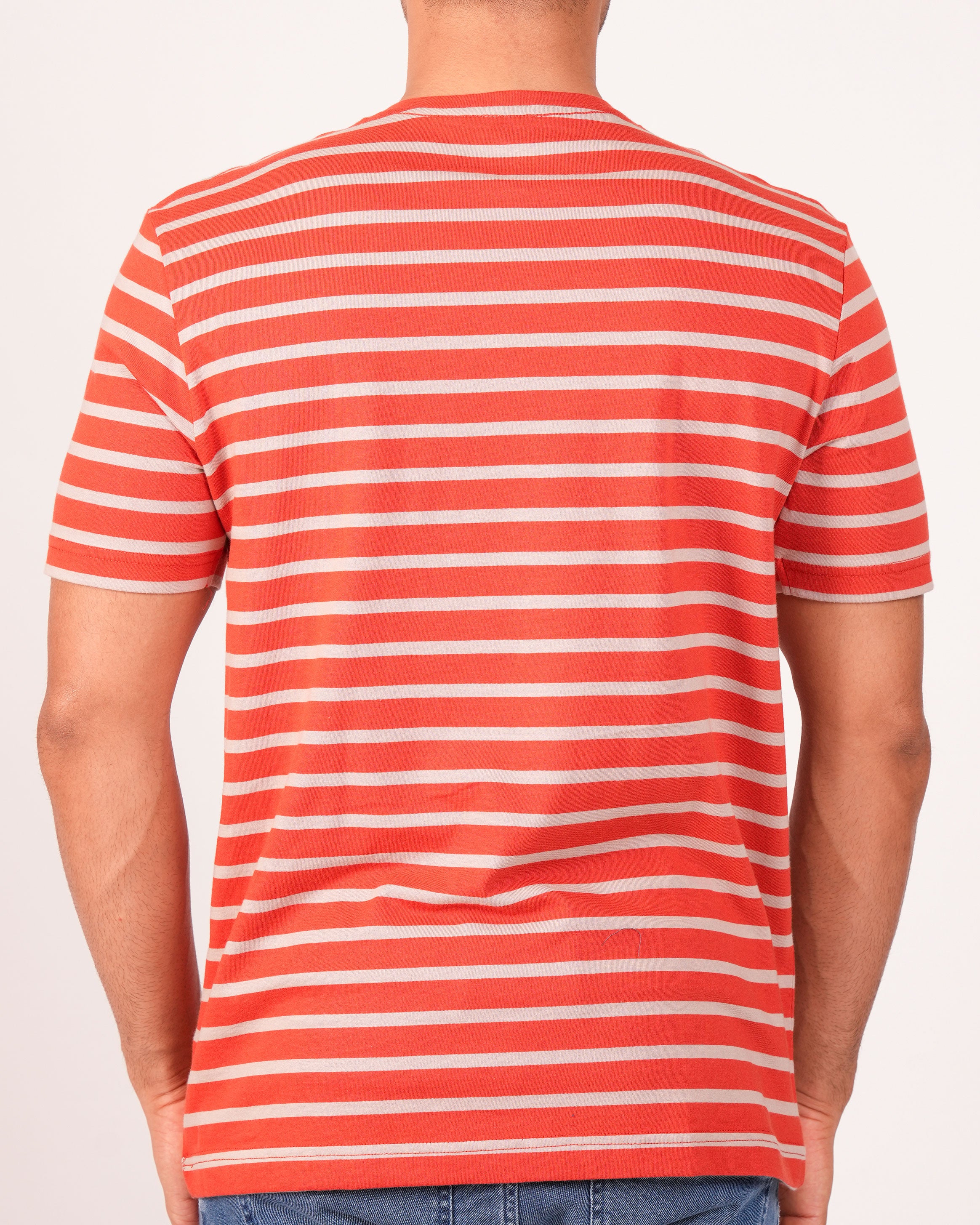 Emerald  V Neck Slim Fit-POPPY RED