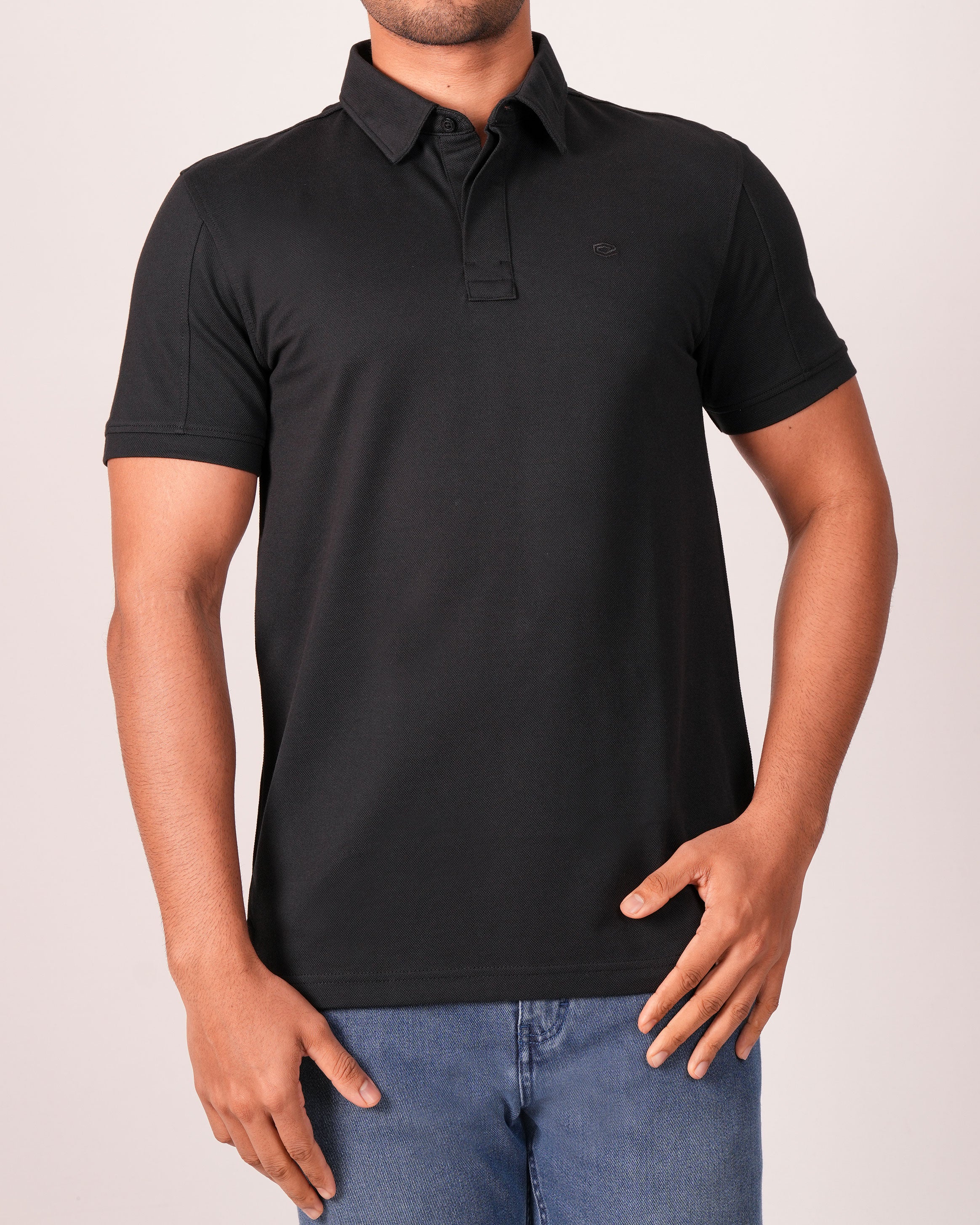 Emerald  Polo Shirt Collar -BLACK