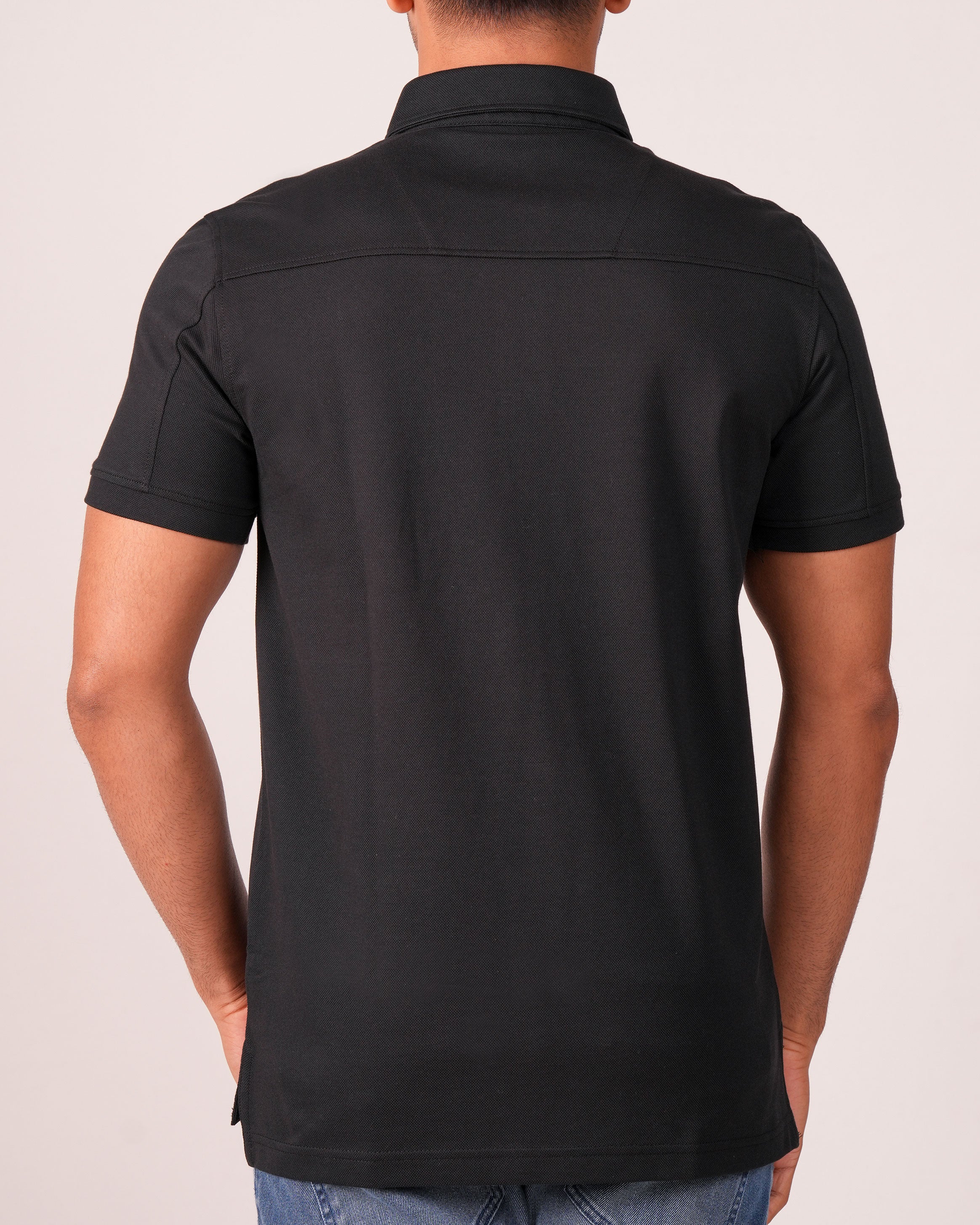 Emerald  Polo Shirt Collar -BLACK