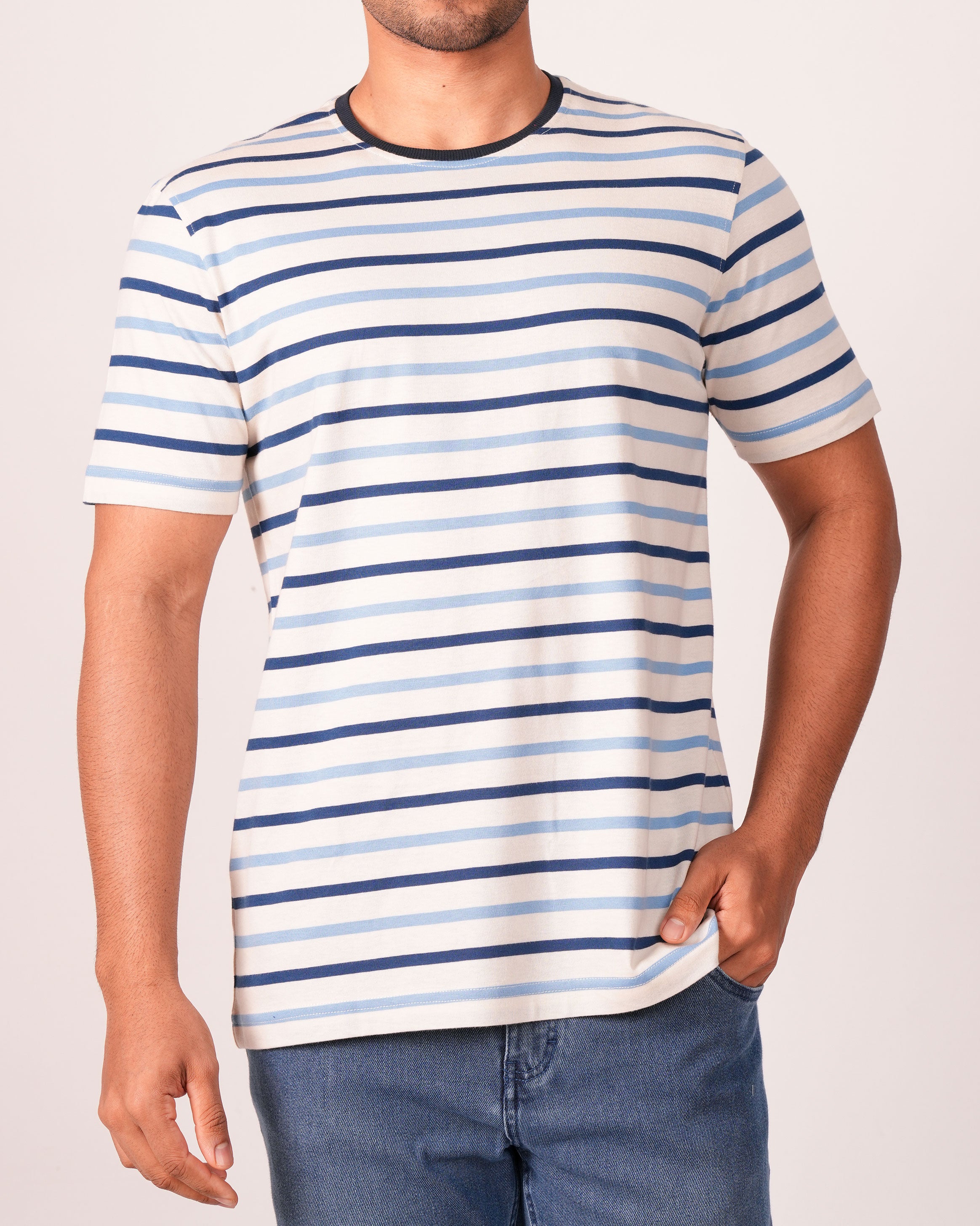 Emerald  Crew Neck Slim- PATRIAT BLUE