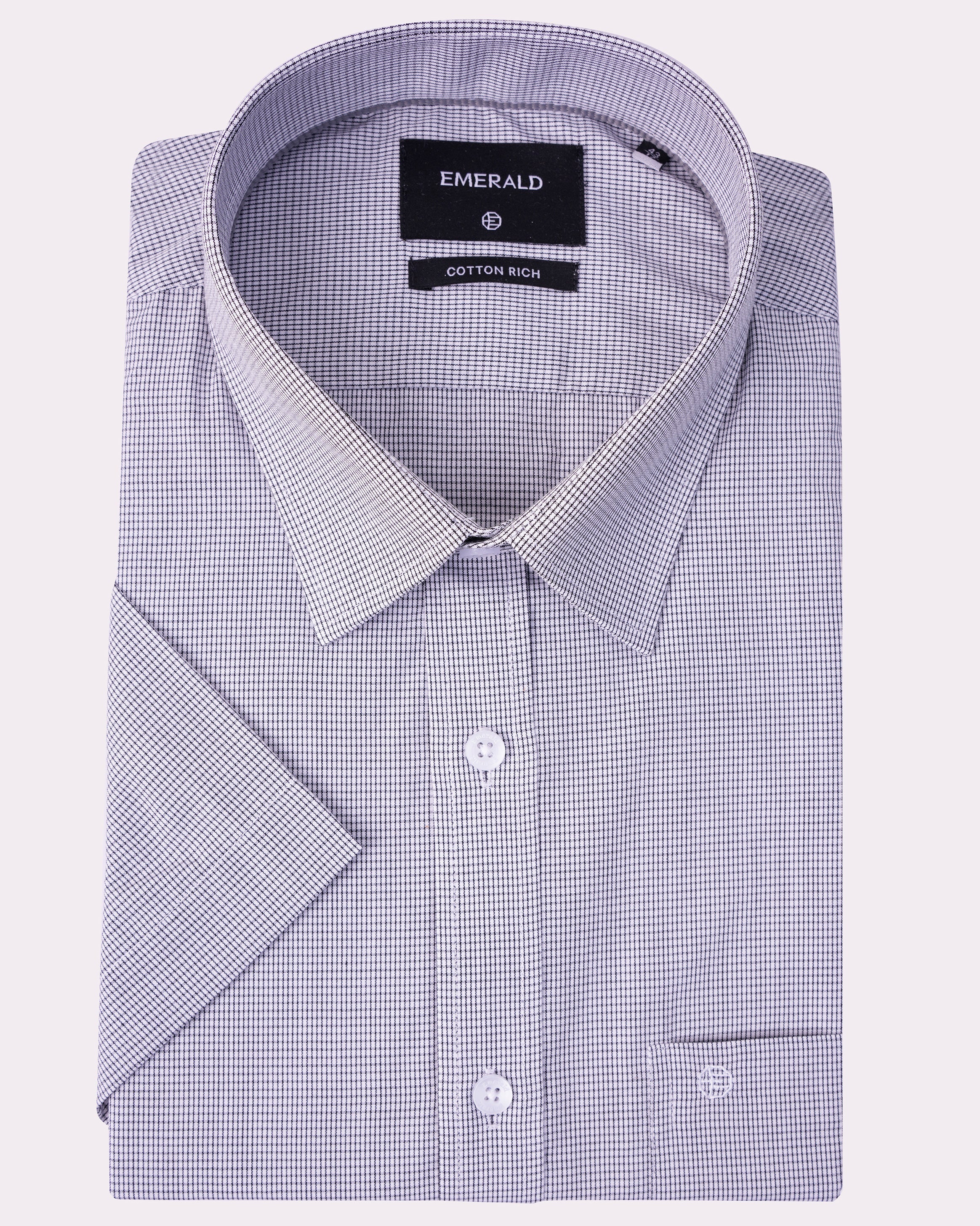Emerald Corporate Micro Check Comfort Fit-Black
