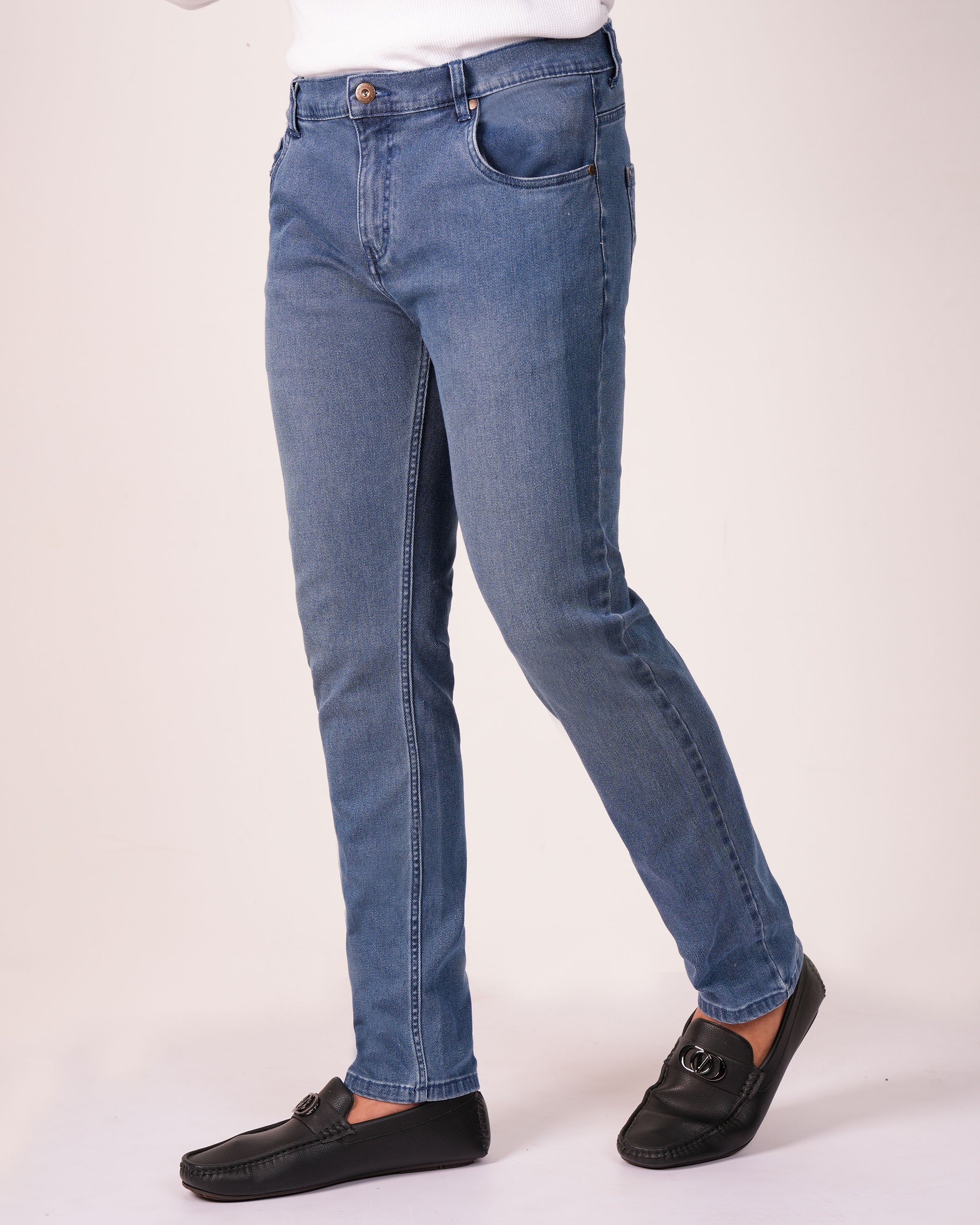 Emerald Denim Light Wash Slim Fit-Navy