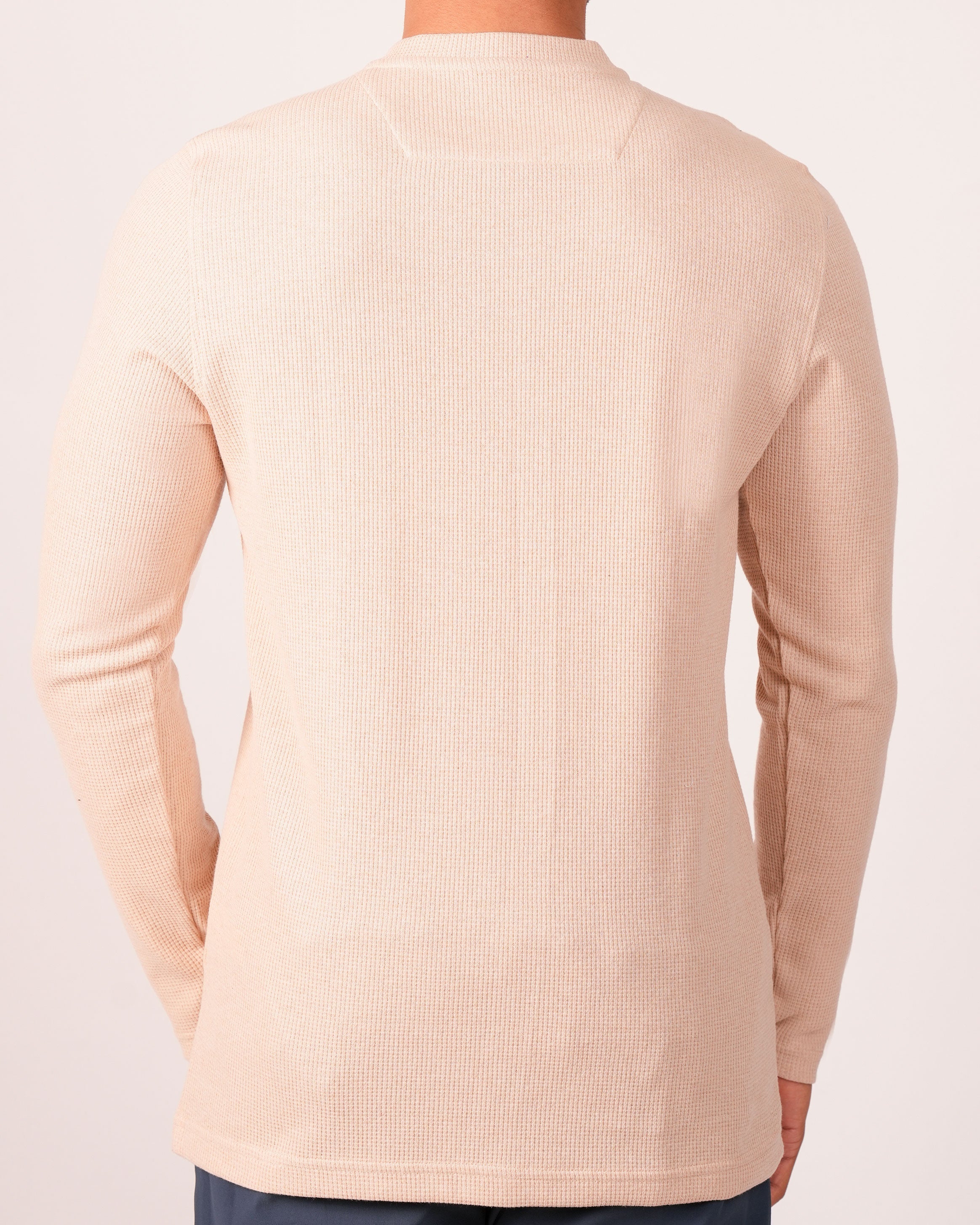 Emerald Henley Dobby Slim Fit-Tobacco Brown