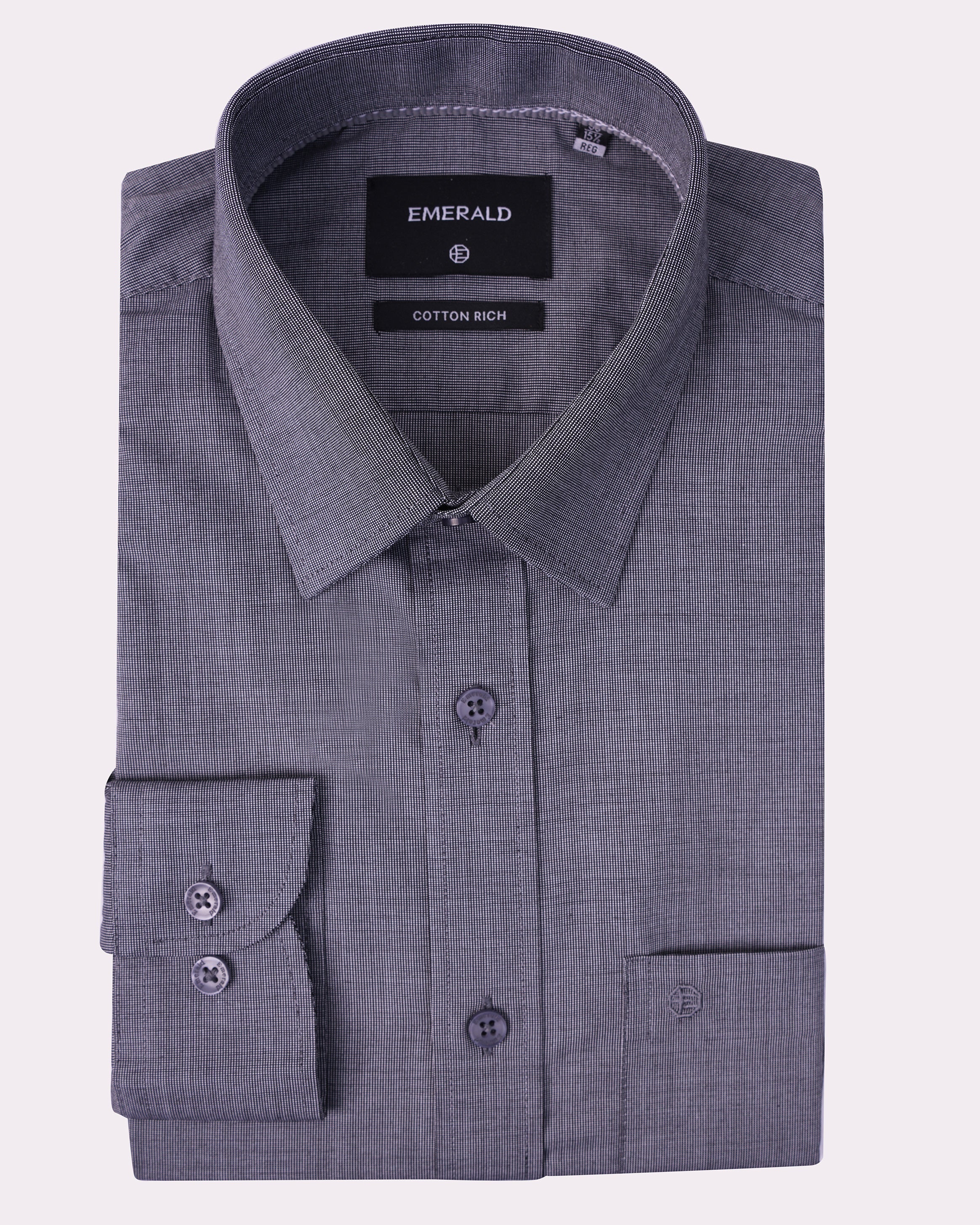 Emerald Corporate Tril A Fil Regular Fit-Black