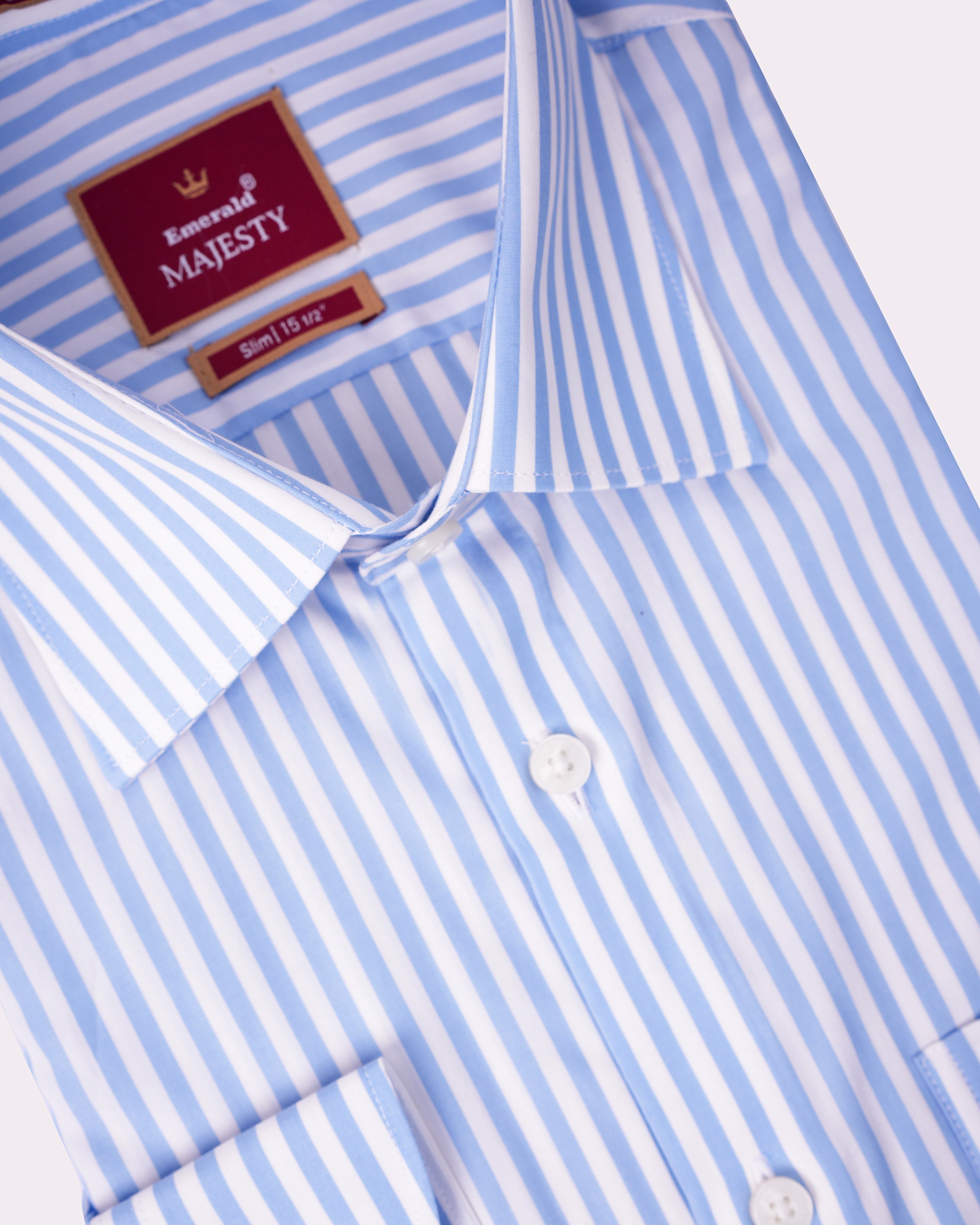 Emerald Majesty Stripe Slim Fit-Blue Ultramarine