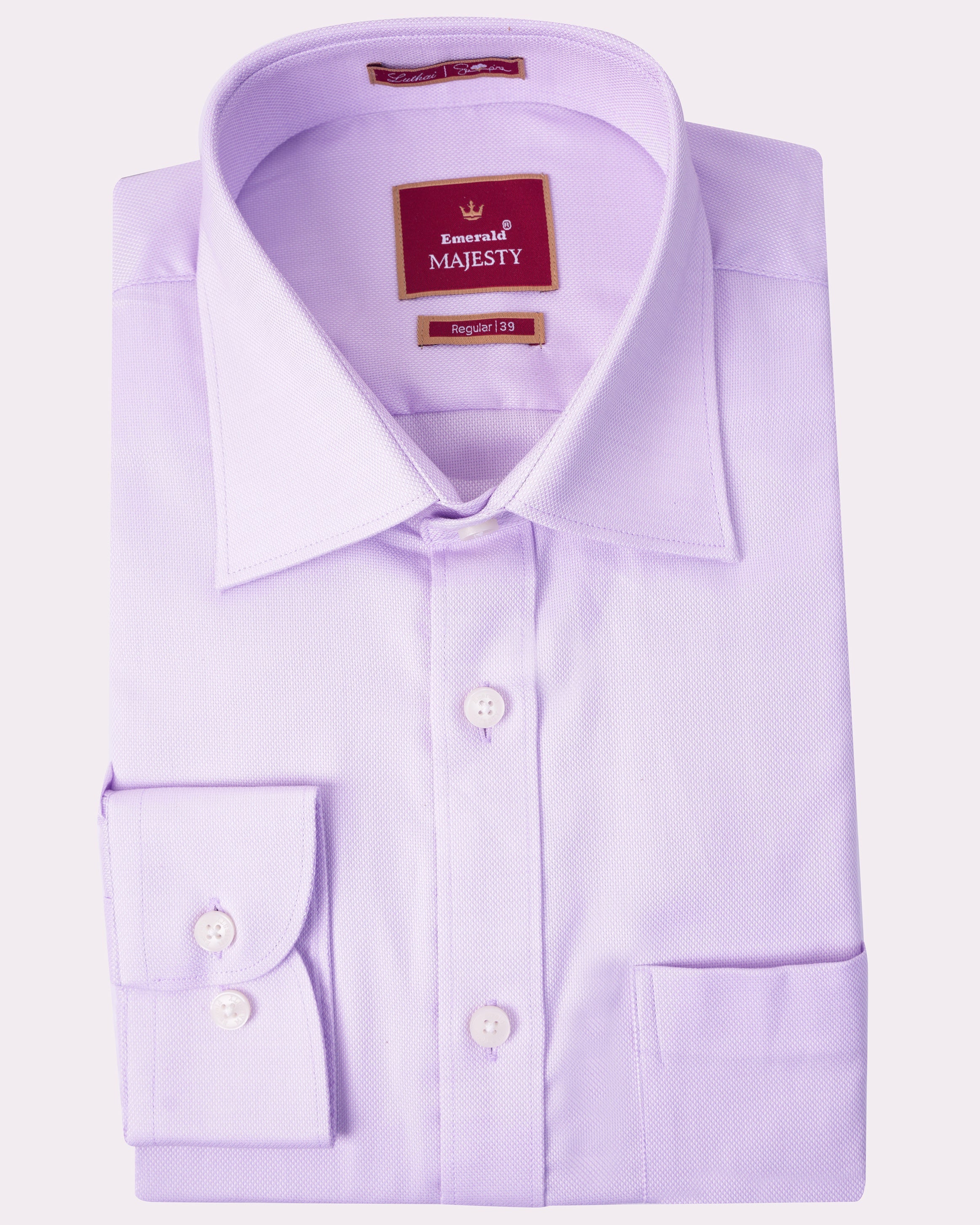 Emerald Majesty Dobby Regular Fit-Orchid Bloom