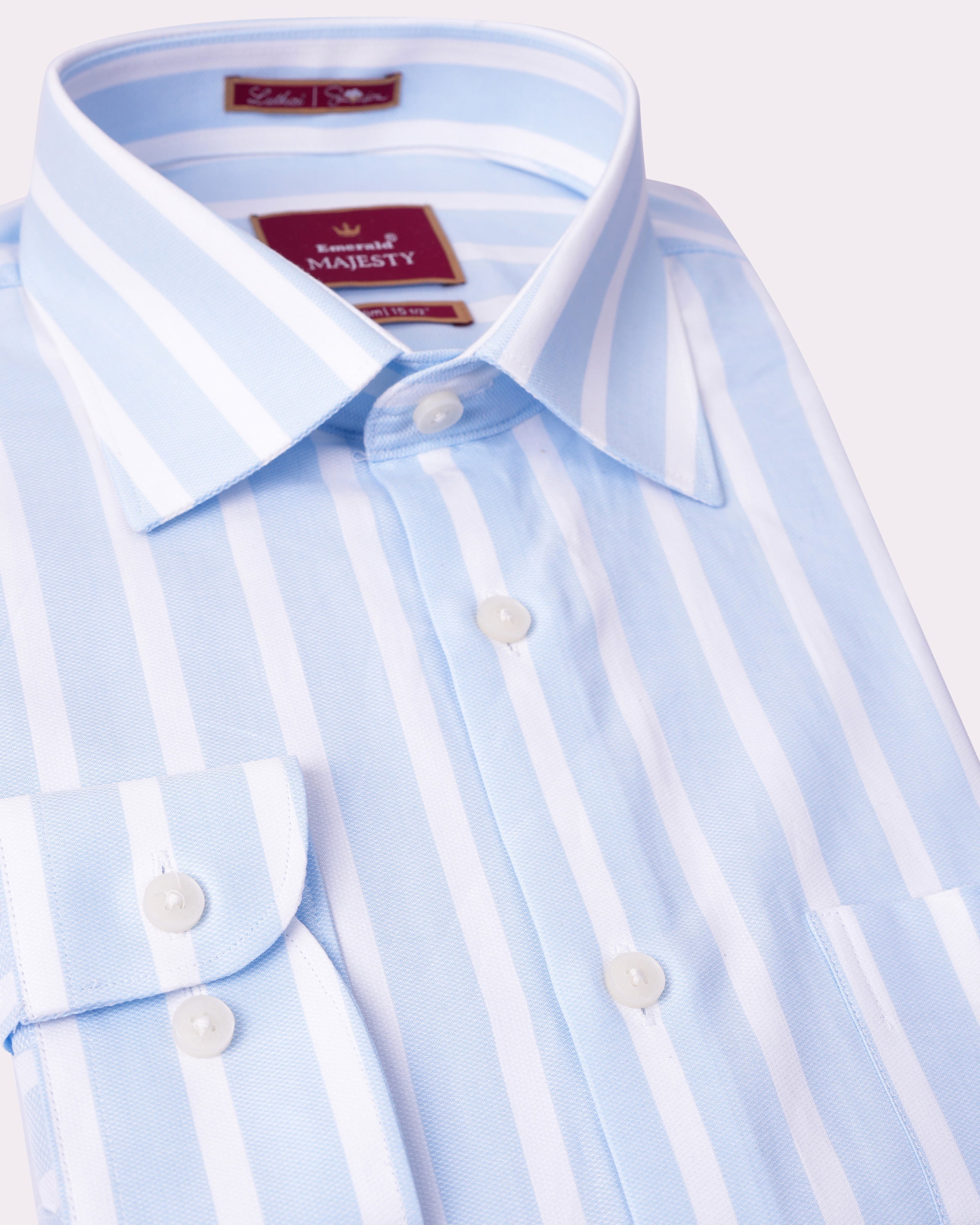 Emerald Majesty Stripe Slim Fit-Air Blue
