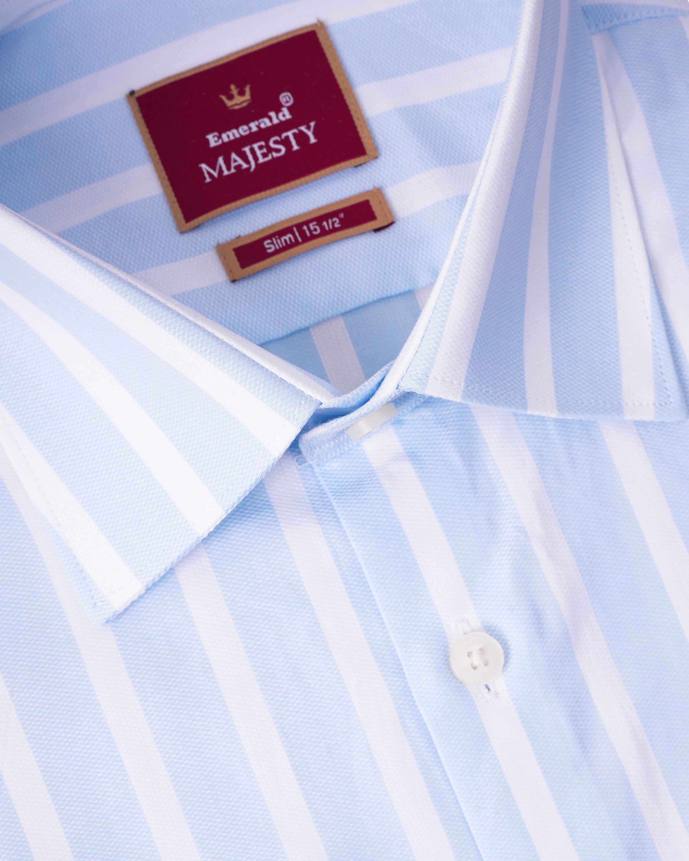 Emerald Majesty Stripe Slim Fit-Air Blue