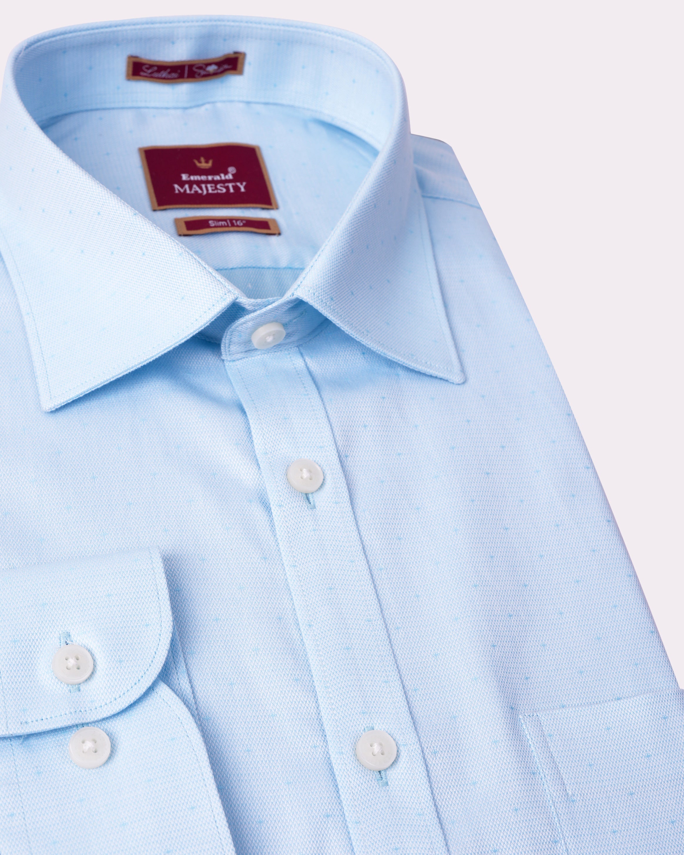 Emerald Majesty Dobby Slim Fit-Blue Mist