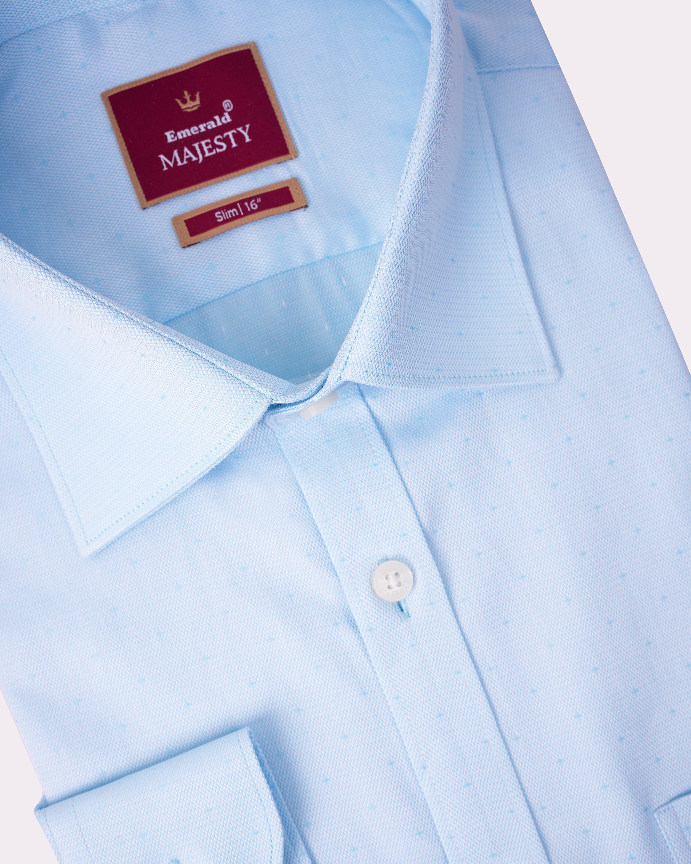 Emerald Majesty Dobby Slim Fit-Blue Mist