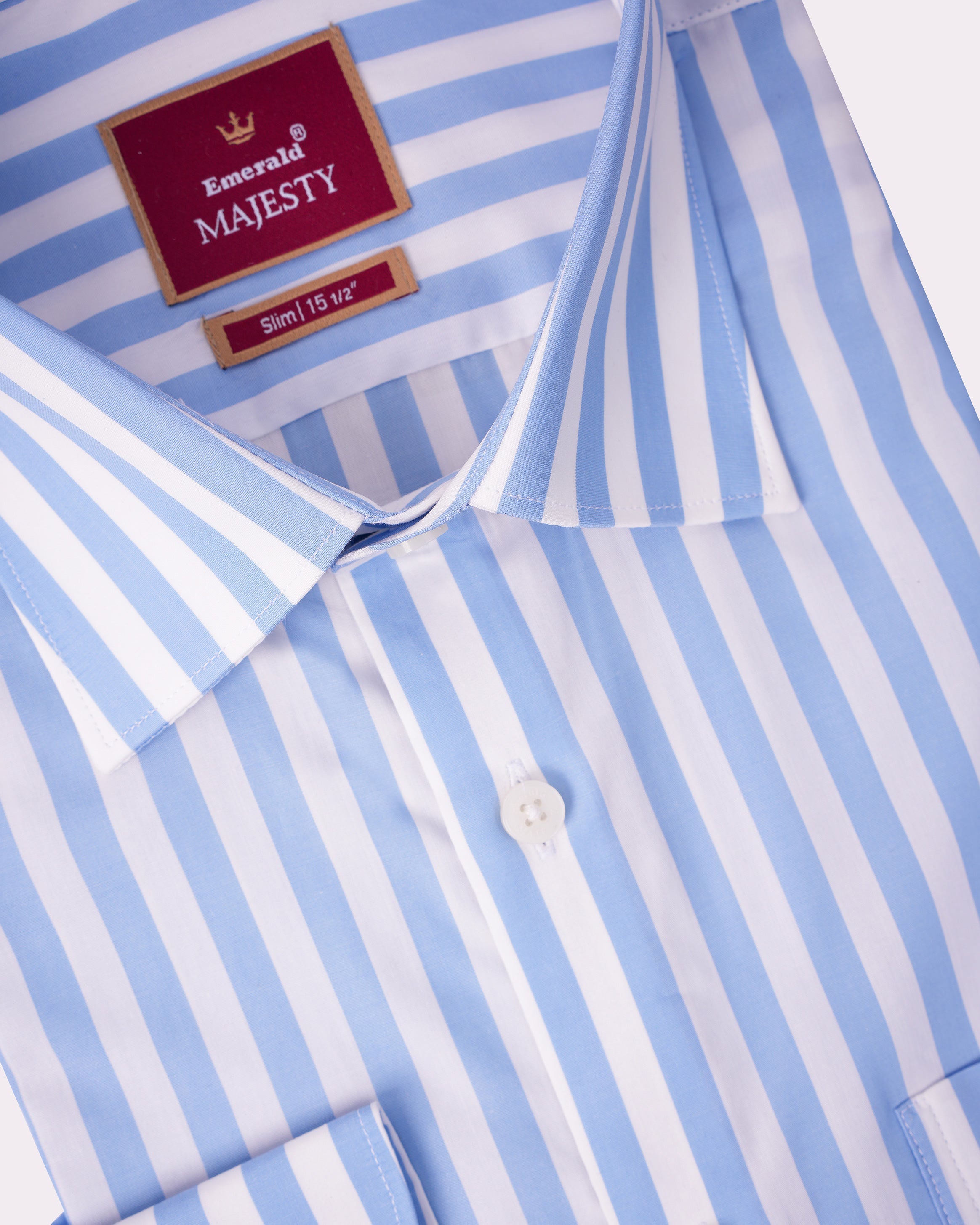 Emerald Majesty Stripe Slim Fit-Vista Blue