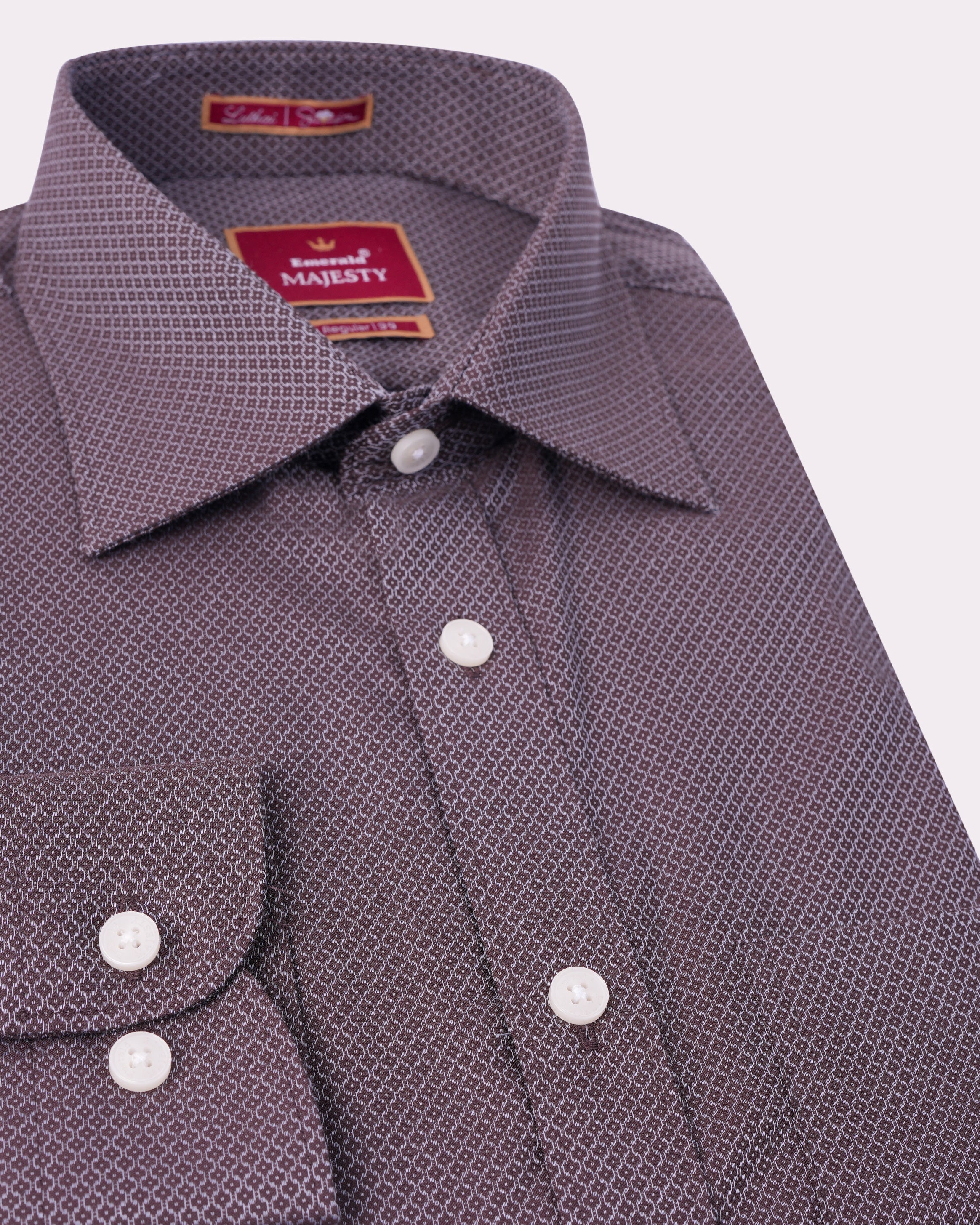 Emerald Majesty Dobby Regular Fit-Purple Nightshade