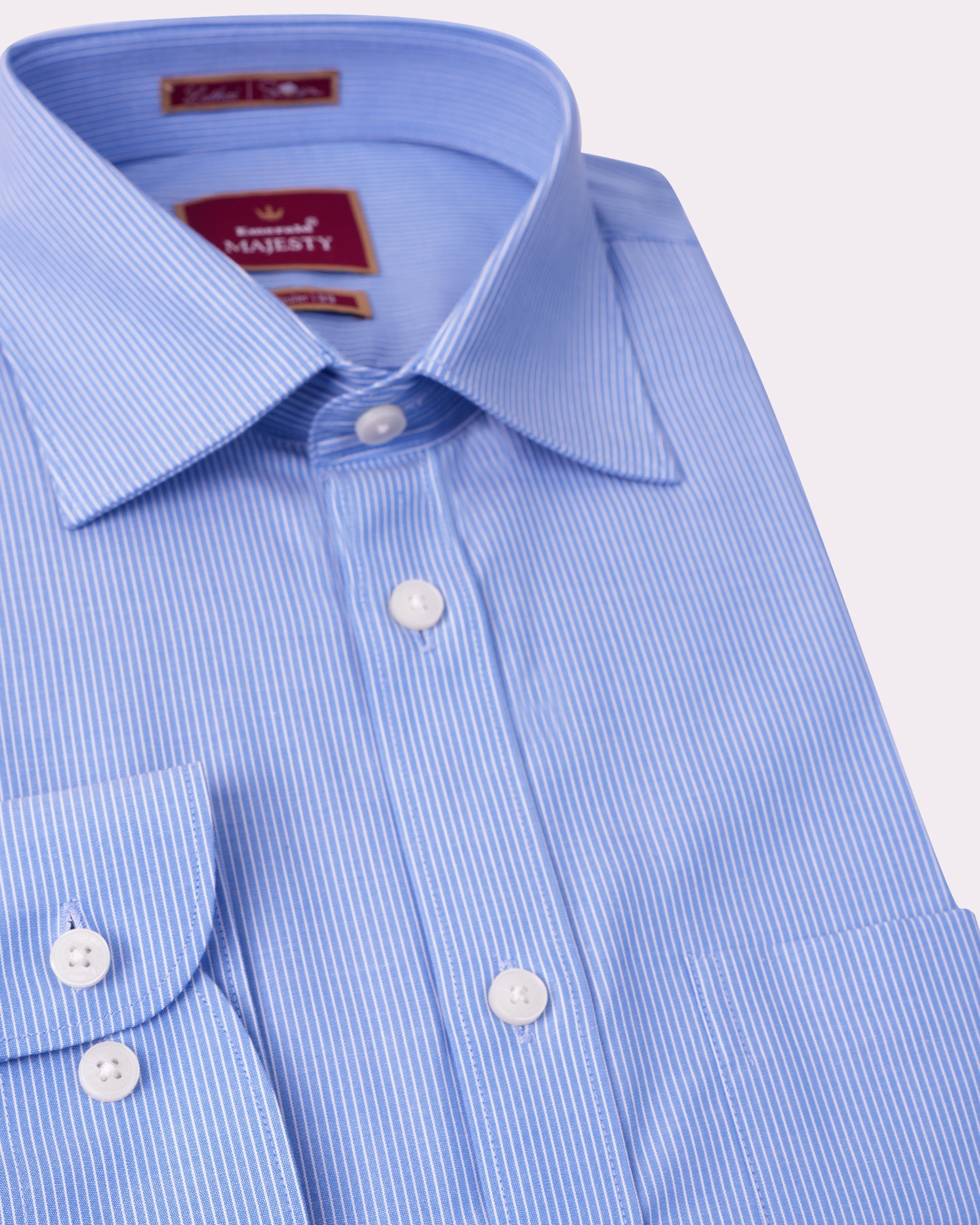 Emerald Majesty Stripe Regular Fit-Blue Yonder