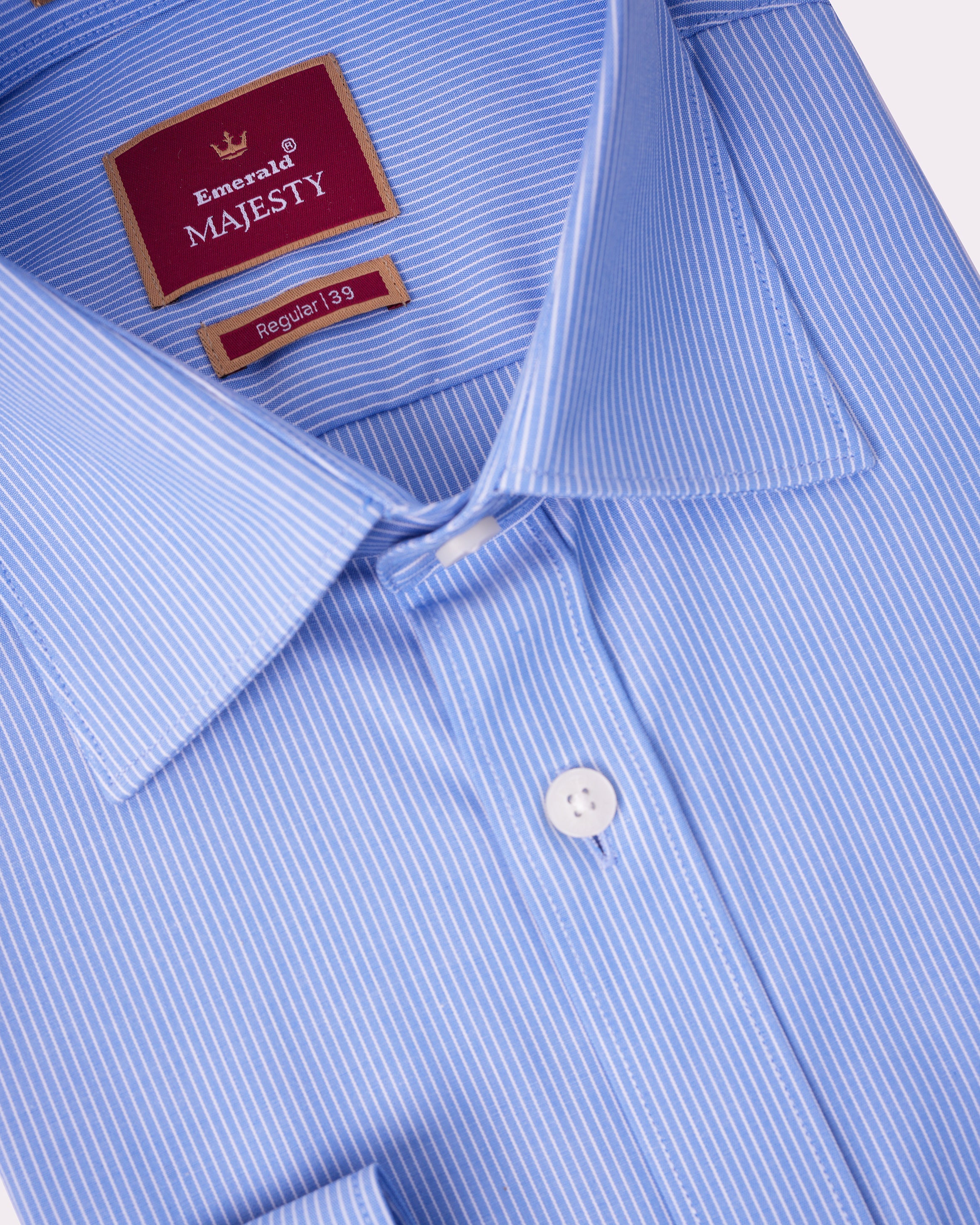 Emerald Majesty Stripe Regular Fit-Blue Yonder