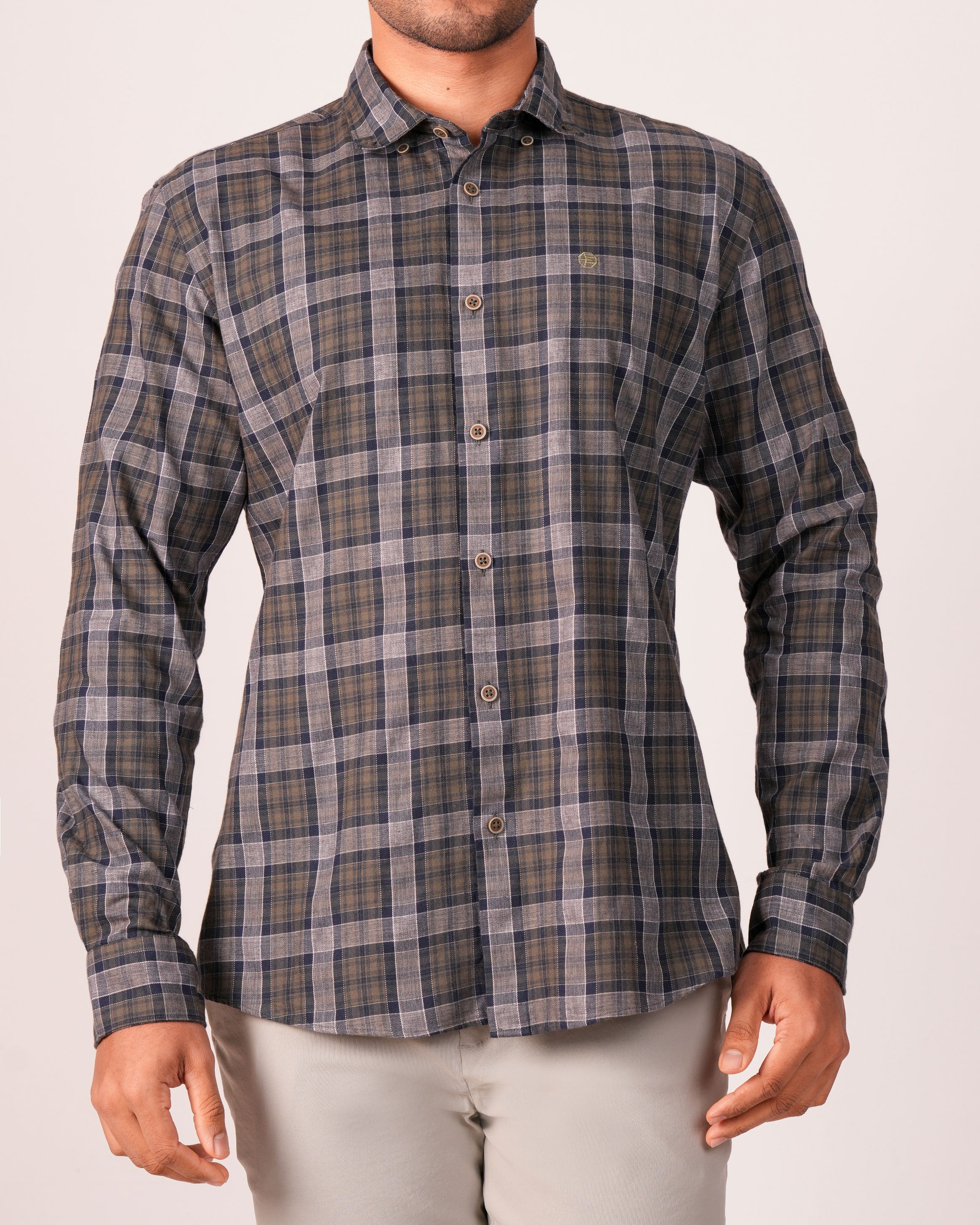 Emerald Casual Check Slim Fs - RIFLE GREEN