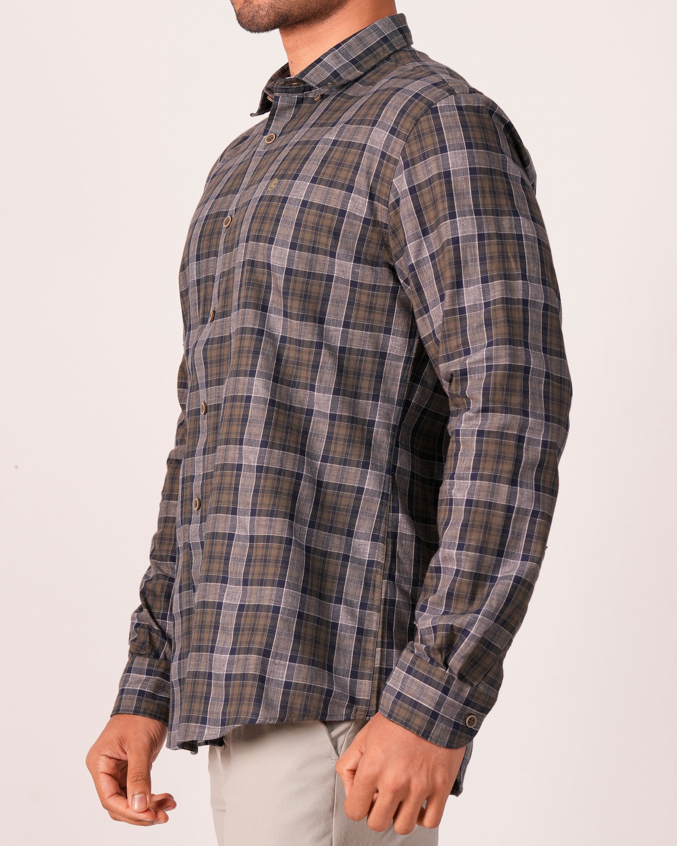Emerald Casual Check Slim Fs - RIFLE GREEN