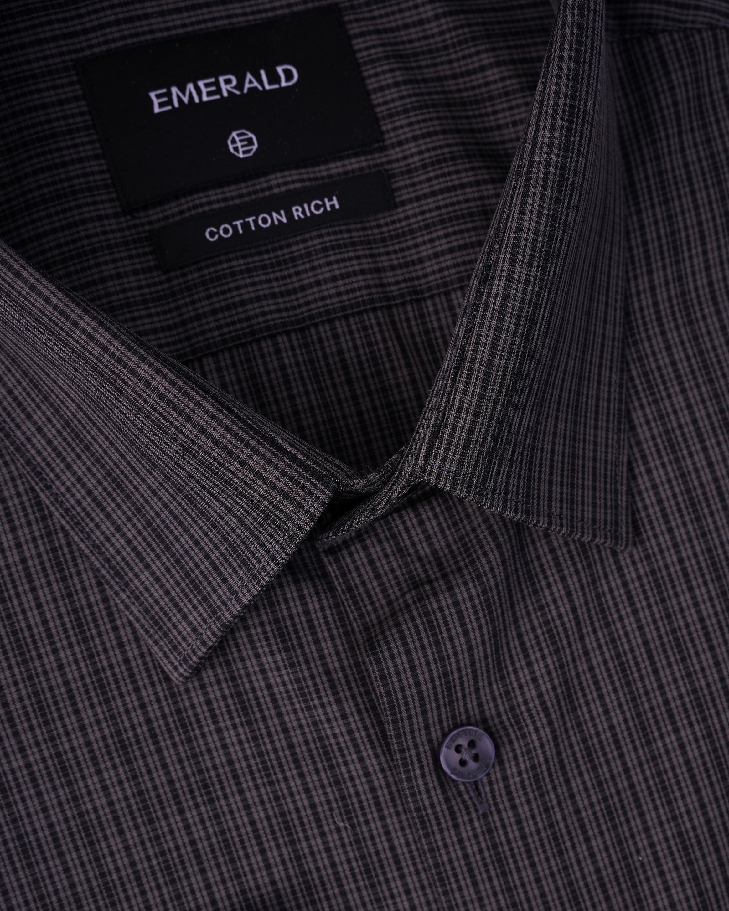 Emerald Formal Checks Slim Fit-Charcoal