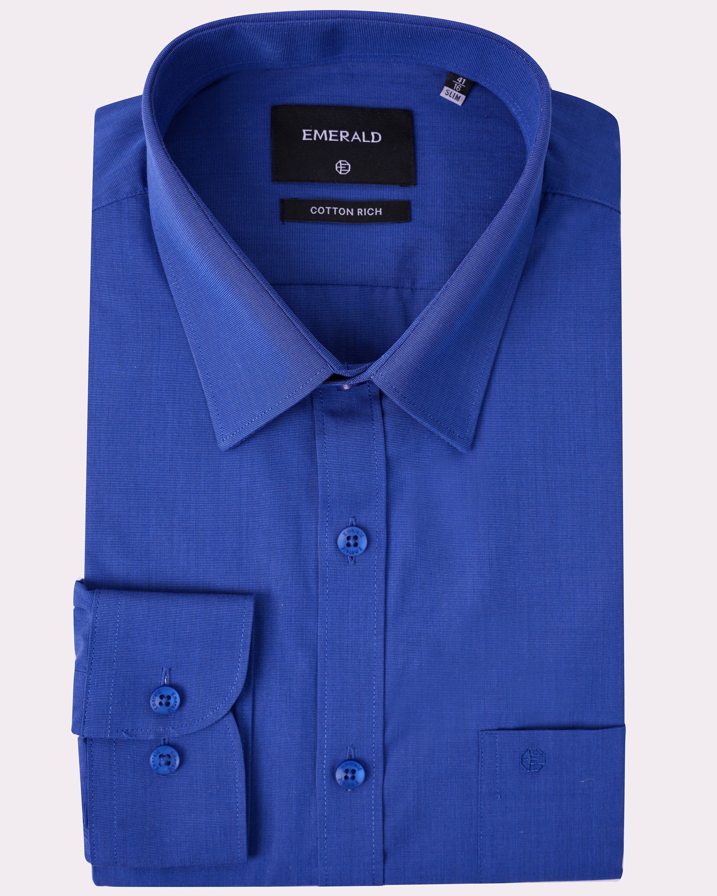 Emerald Formal Fil A Fil Slim Fit-Dazzling Blue