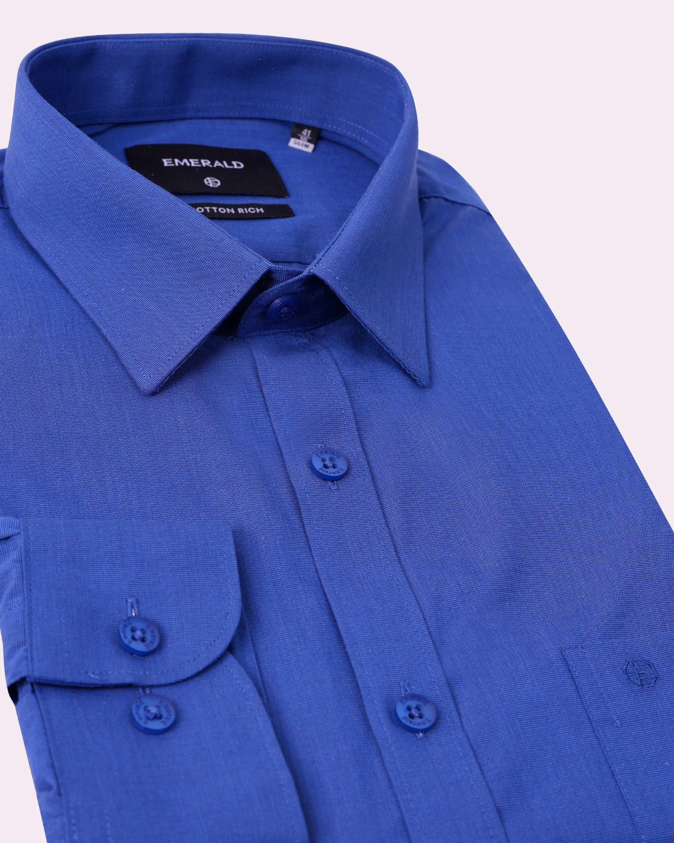 Emerald Formal Fil A Fil Slim Fit-Dazzling Blue