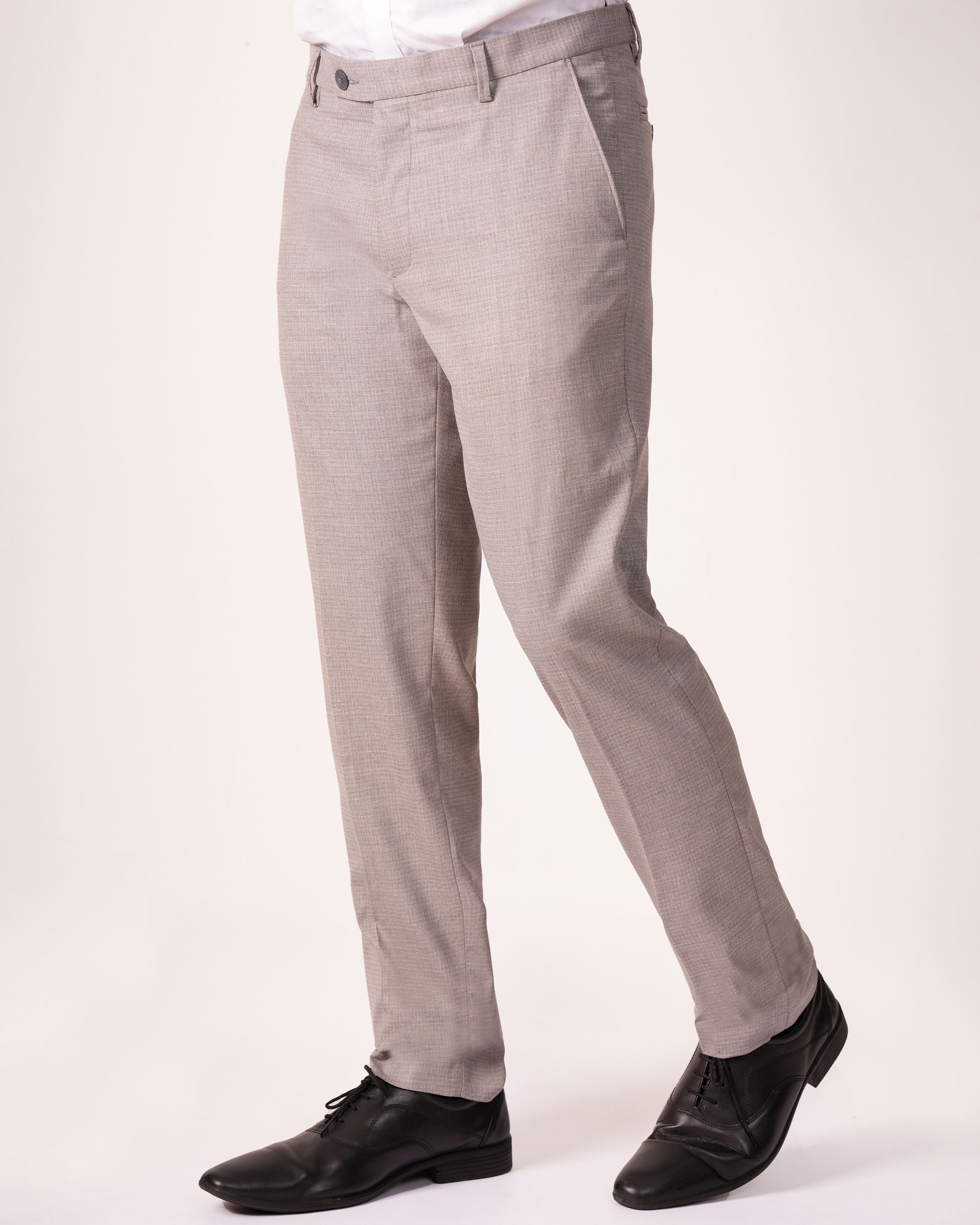 Emerald Formal Trouser Checks Slim Fit-Drizzle
