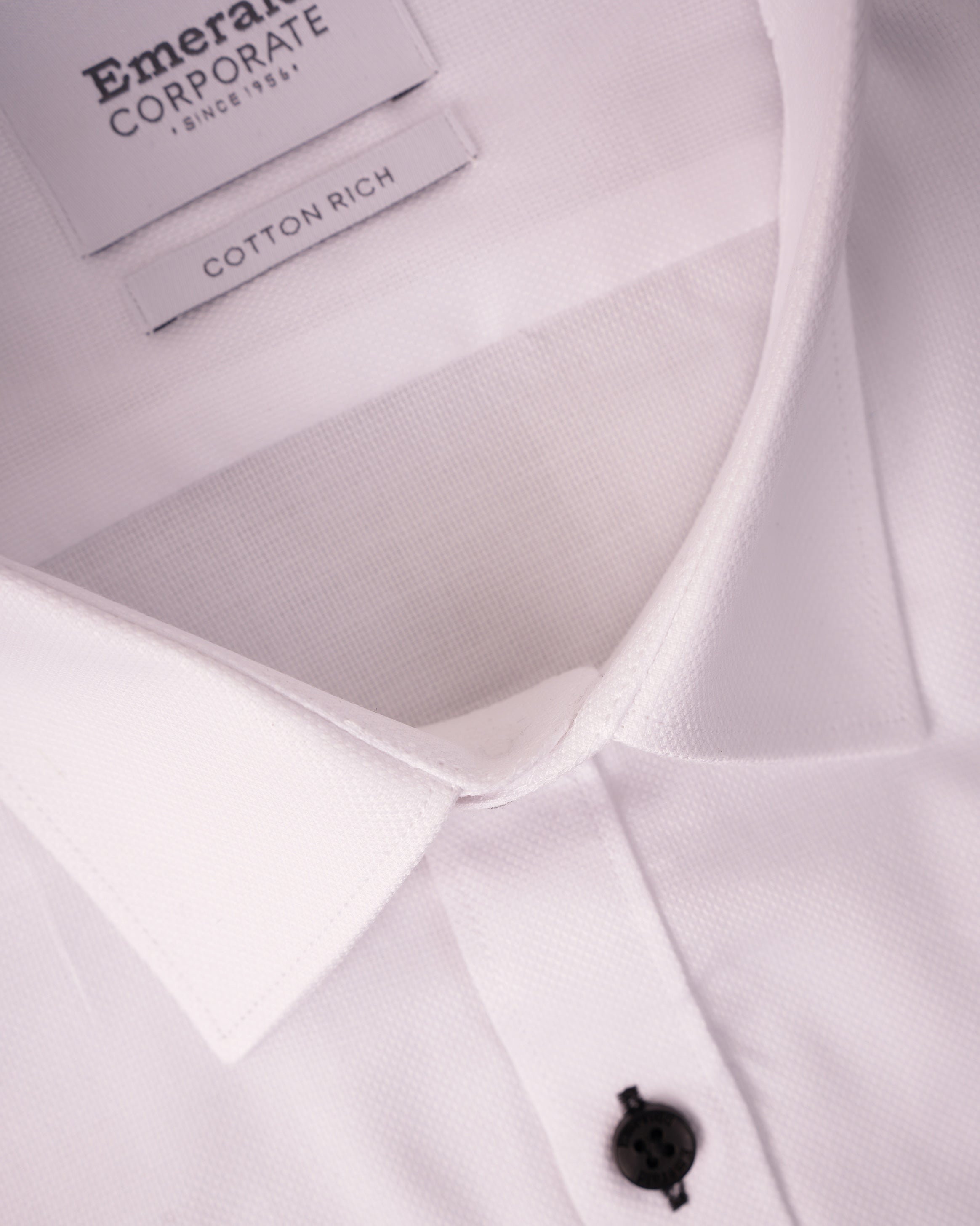 Emerald Corporate Dobby Slim Black Button Slim Fit-Birch