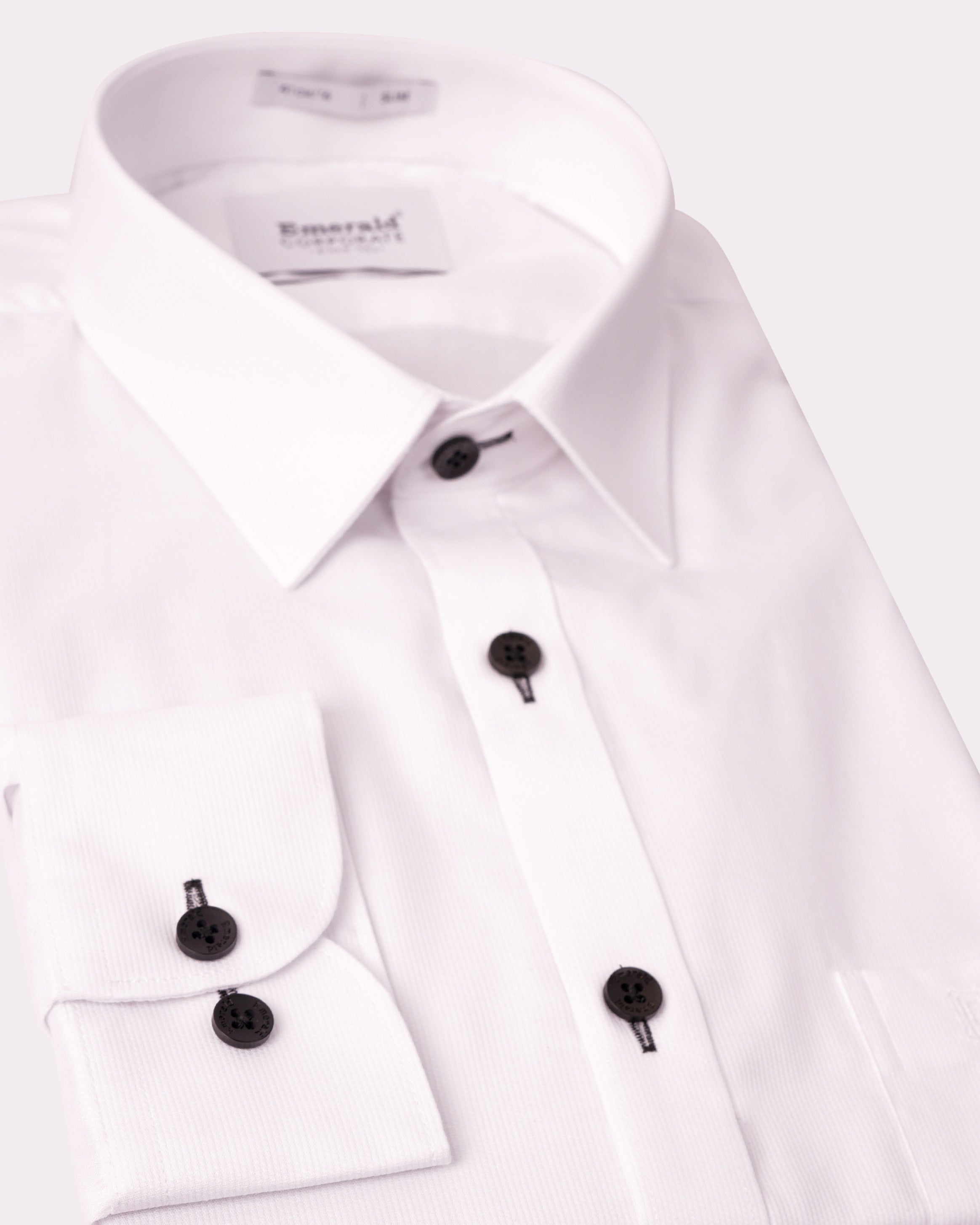 Emerald Corporate Dobby Slim Black Button Slim Fit-Turtledove