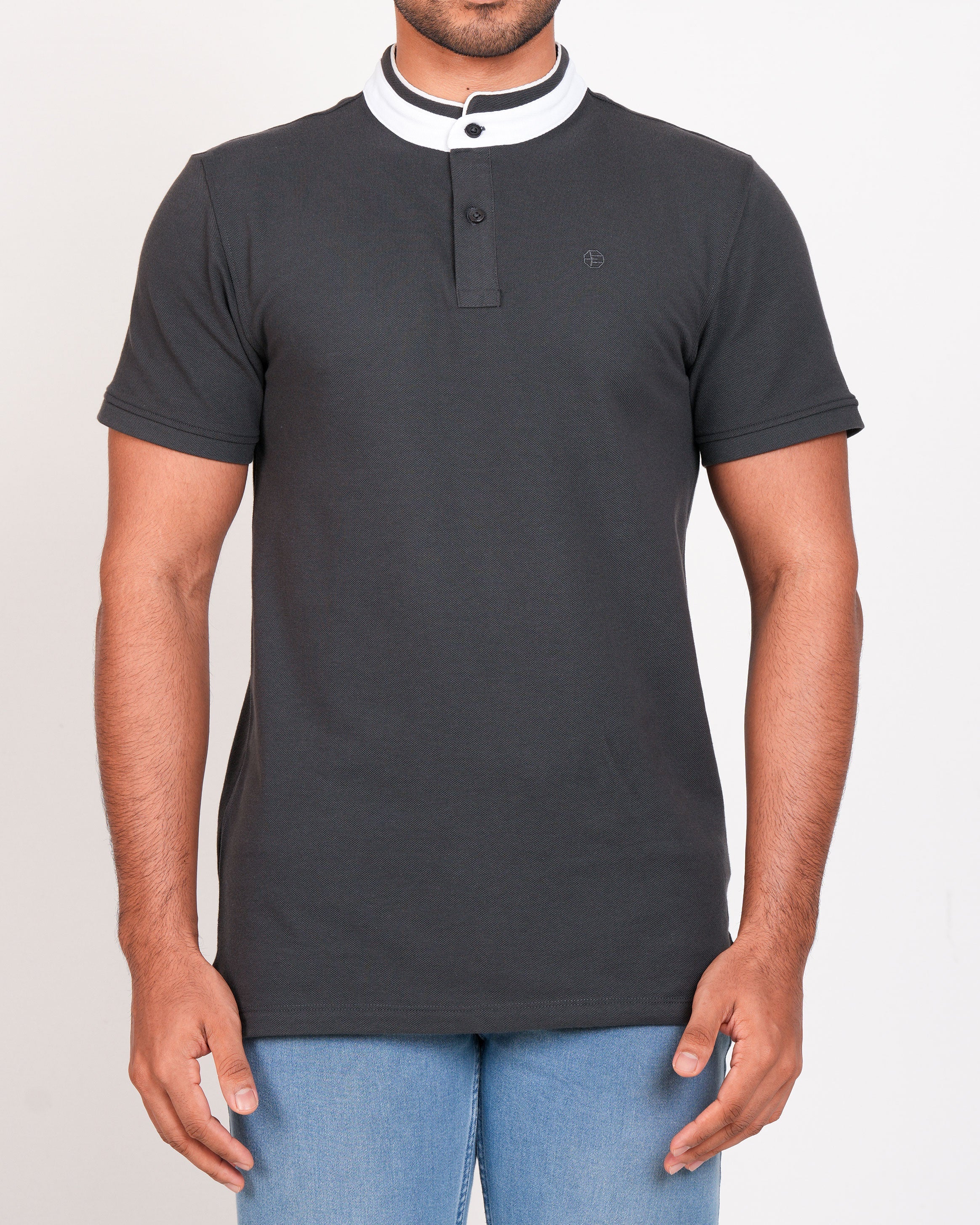 Polo Pique Solid Slim Fit-Cloud Burst