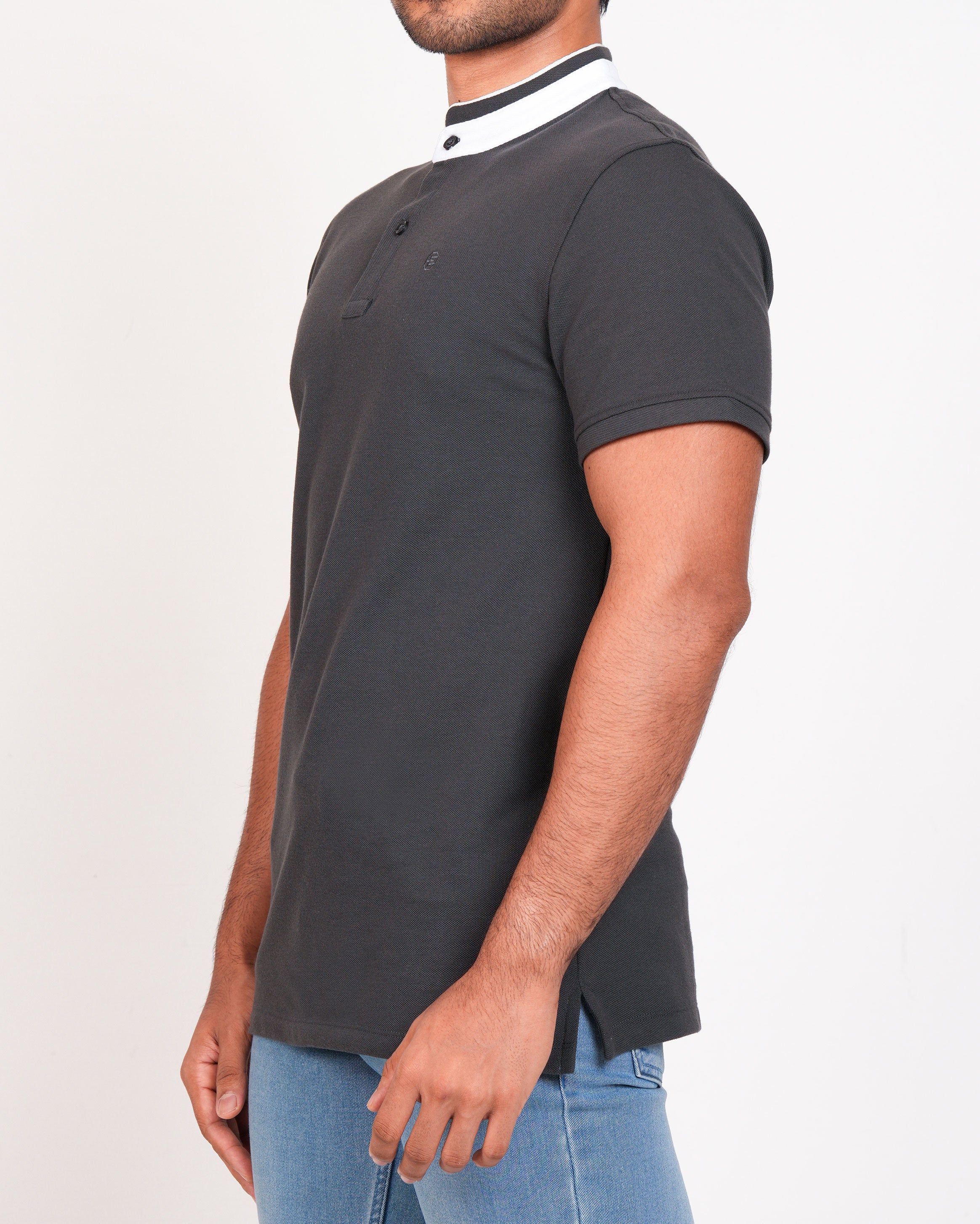 Polo Pique Solid Slim Fit-Cloud Burst