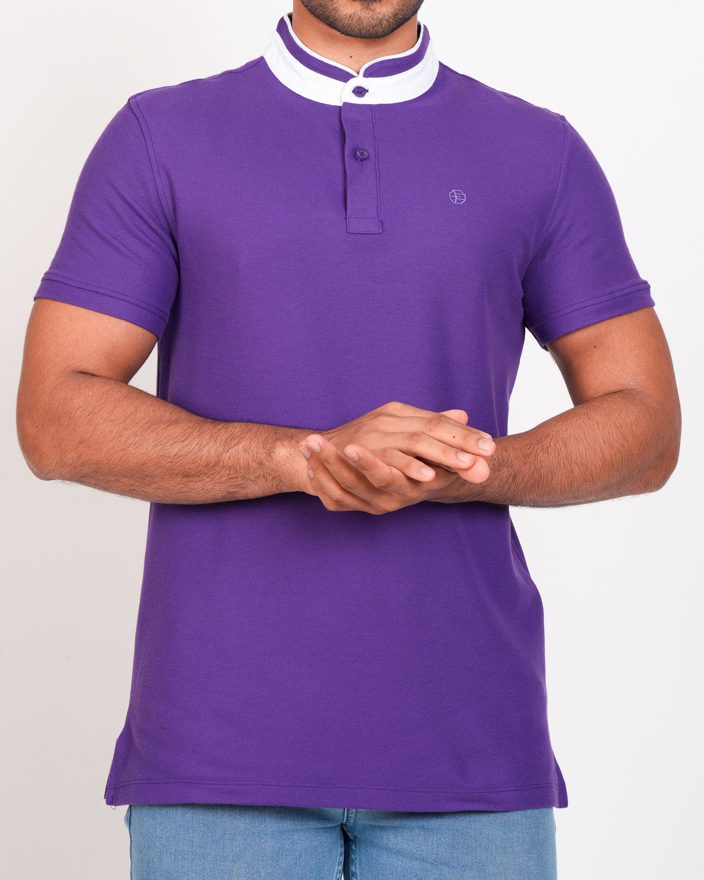 Polo Pique Solid Slim Fit-Prism Violet