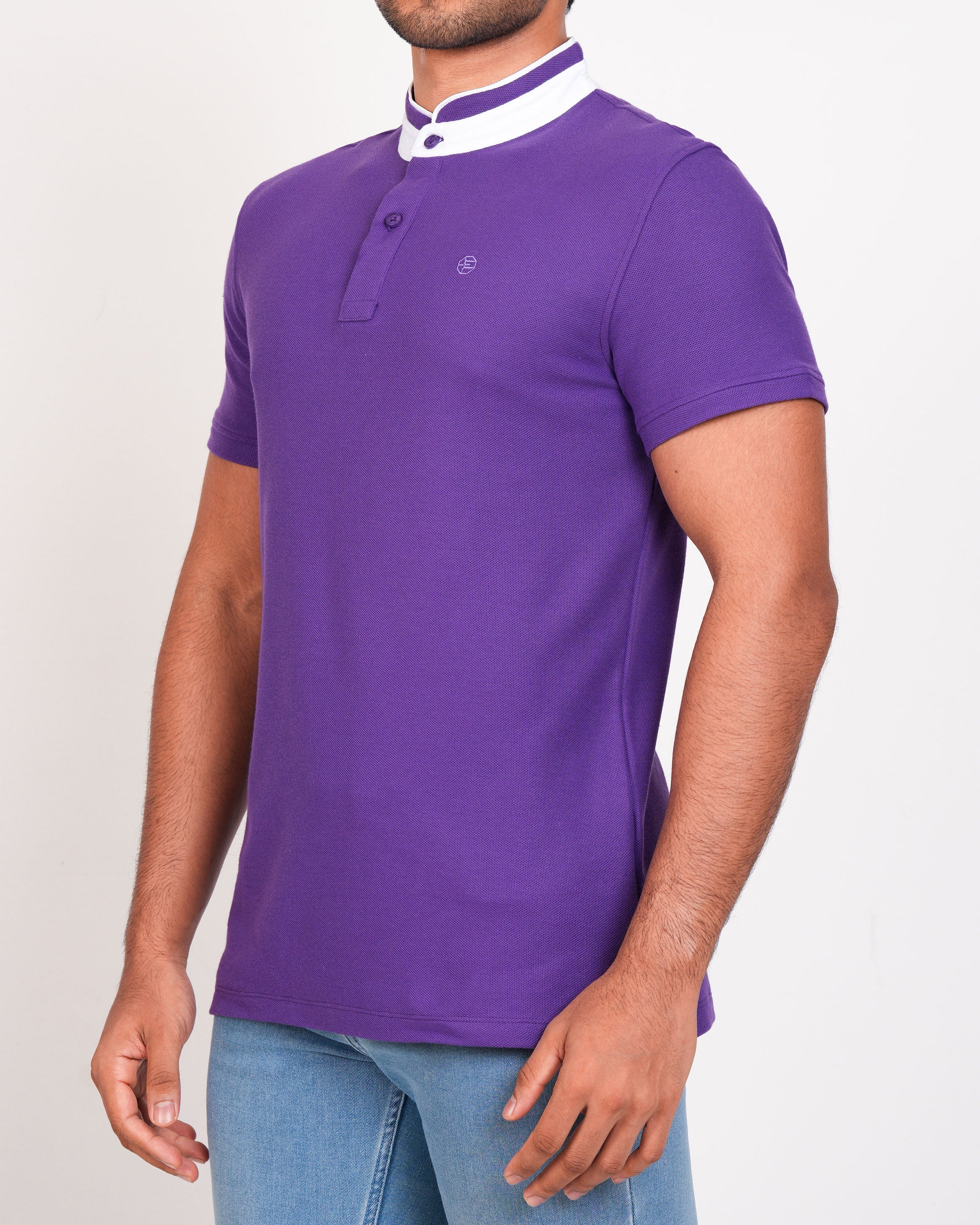 Polo Pique Solid Slim Fit-Prism Violet