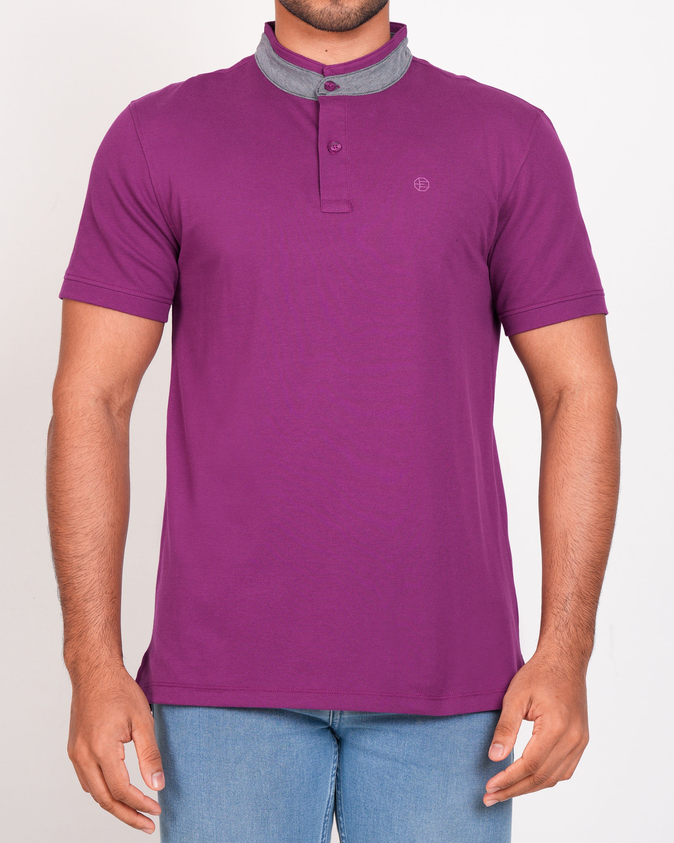 Polo Pique Solid Slim Fit-Magenta Purple