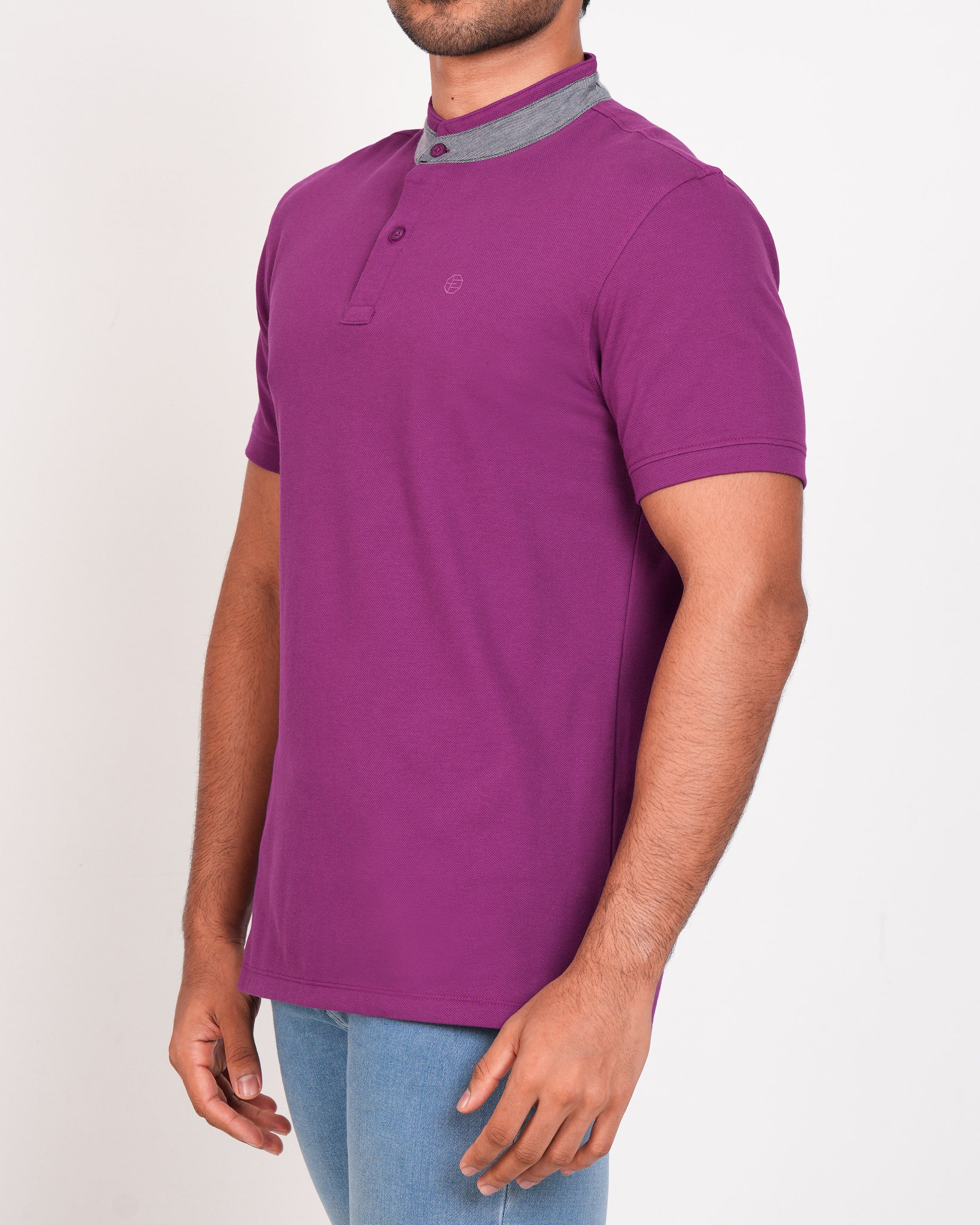 Polo Pique Solid Slim Fit-Magenta Purple