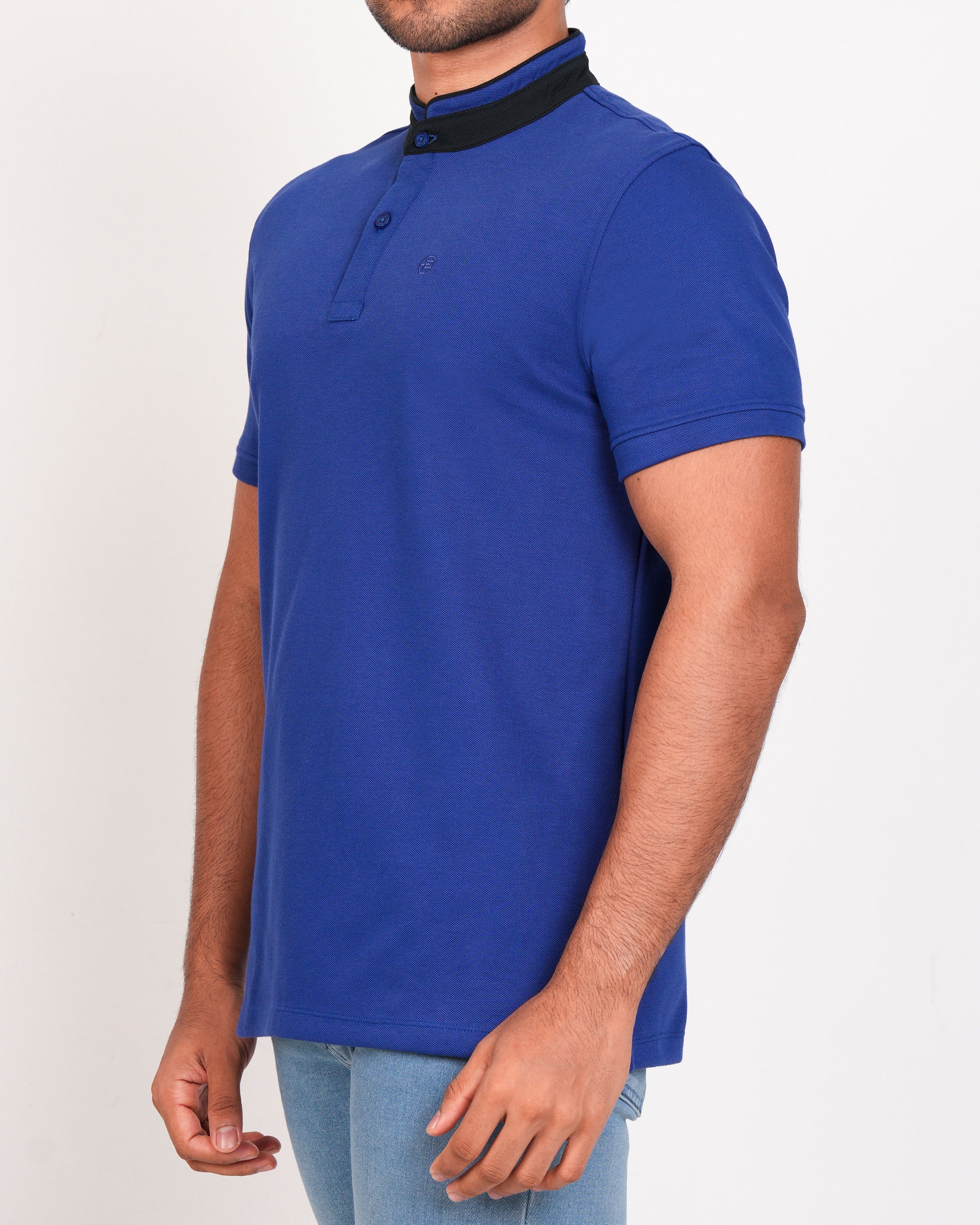 Polo Pique Solid Slim Fit-Patriat Blue
