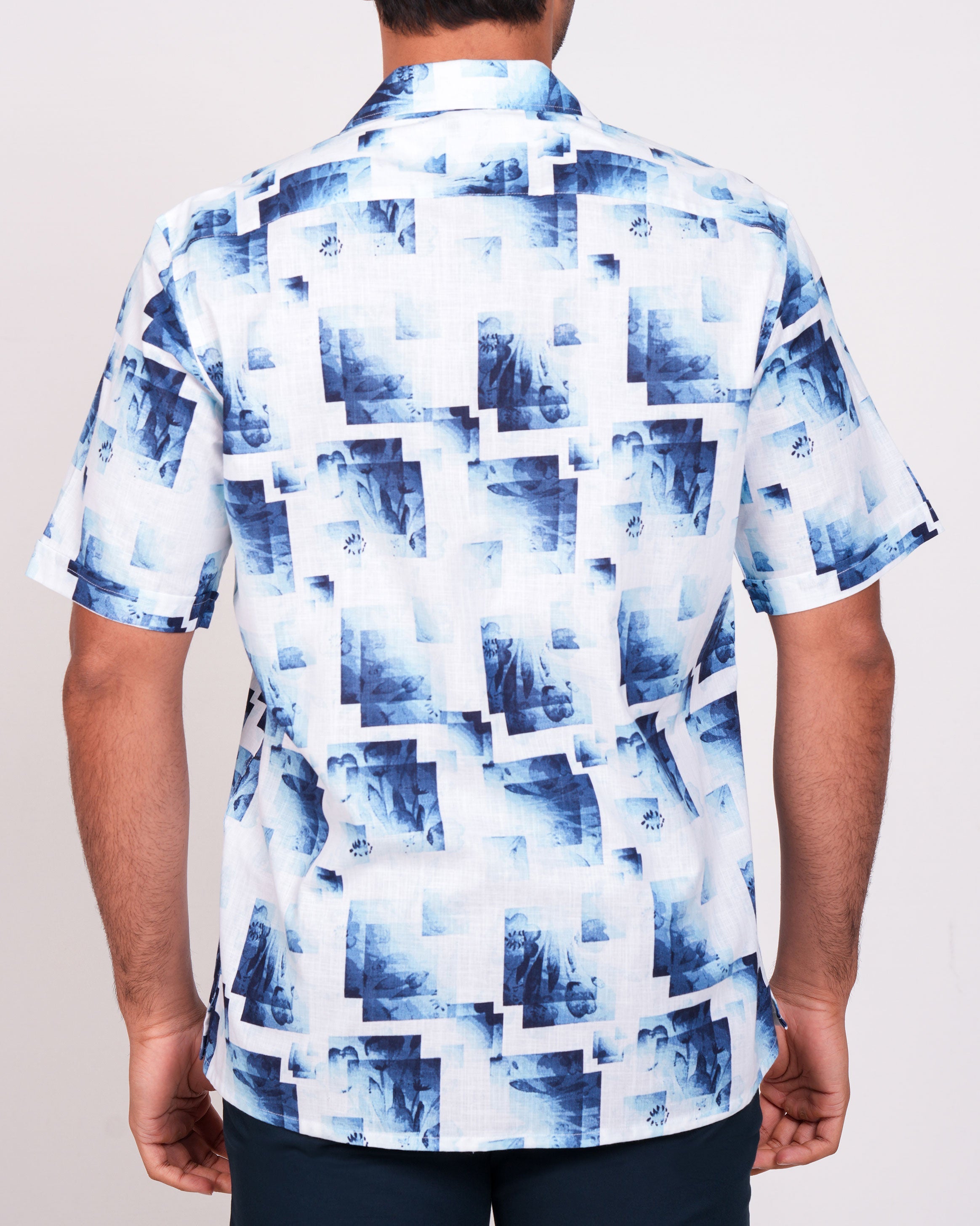 Emerald Casual Printed Leisure Fit-Navy