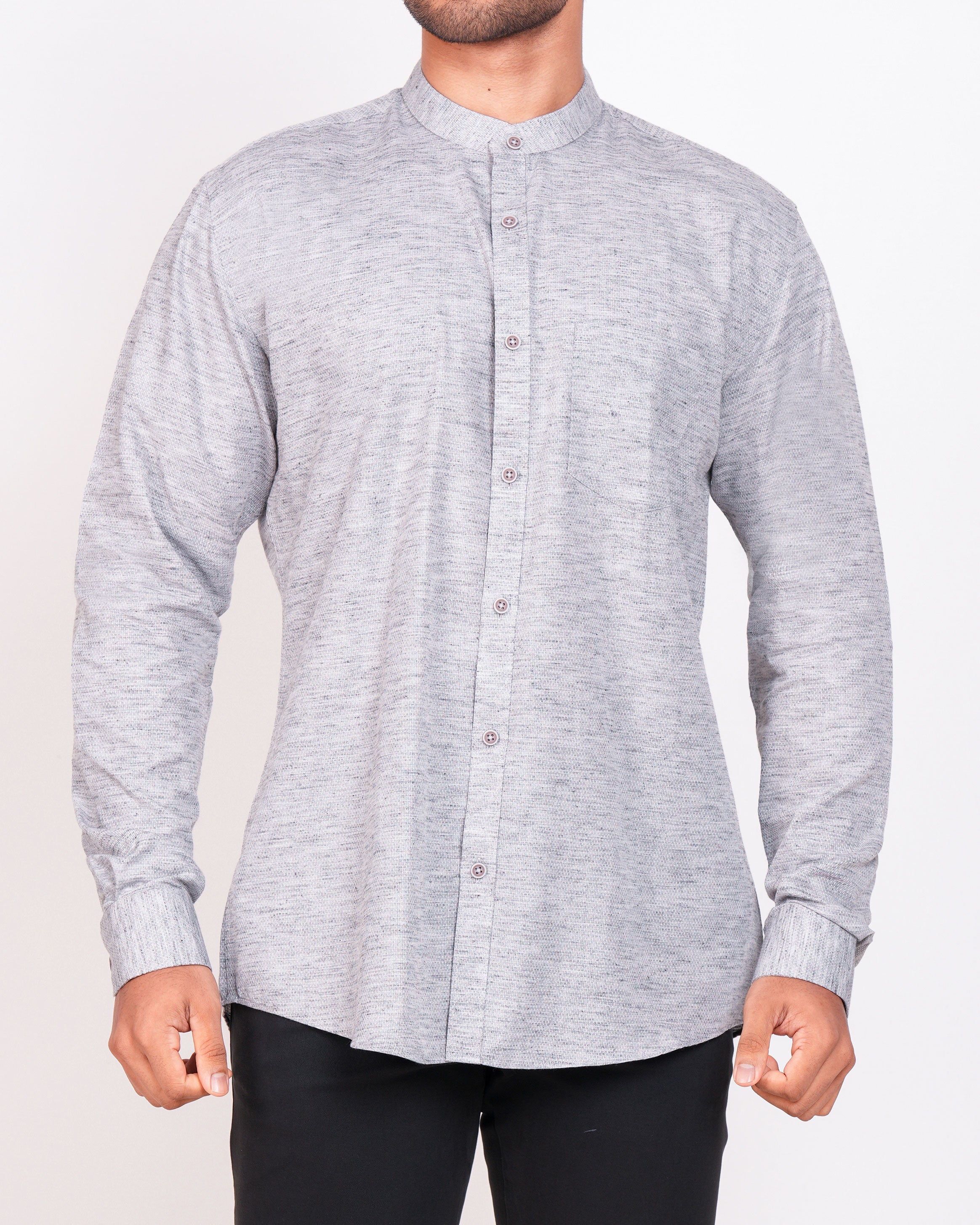 Emerald Casual Dobby Slim Fit-Charcoal