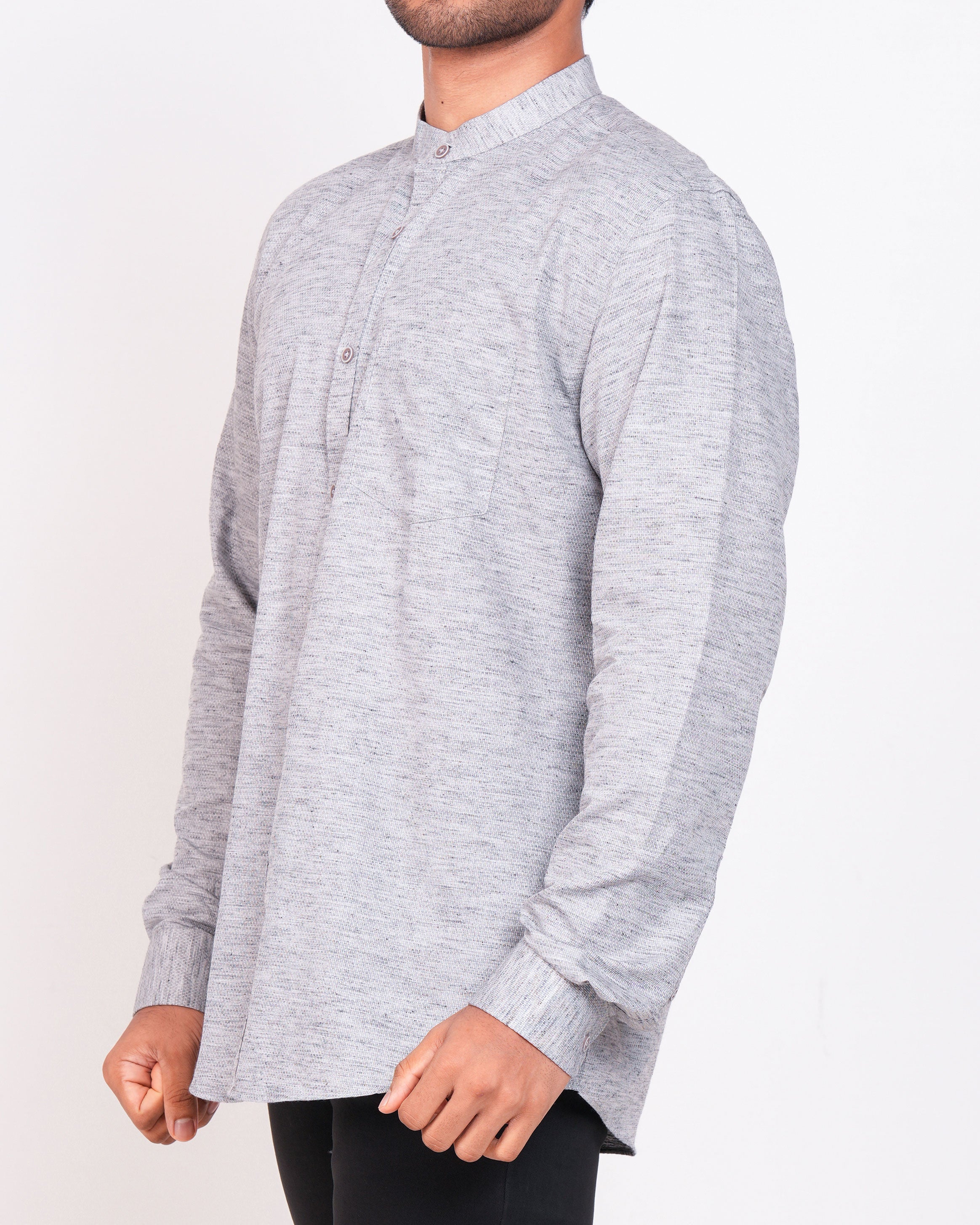 Emerald Casual Dobby Slim Fit-Charcoal