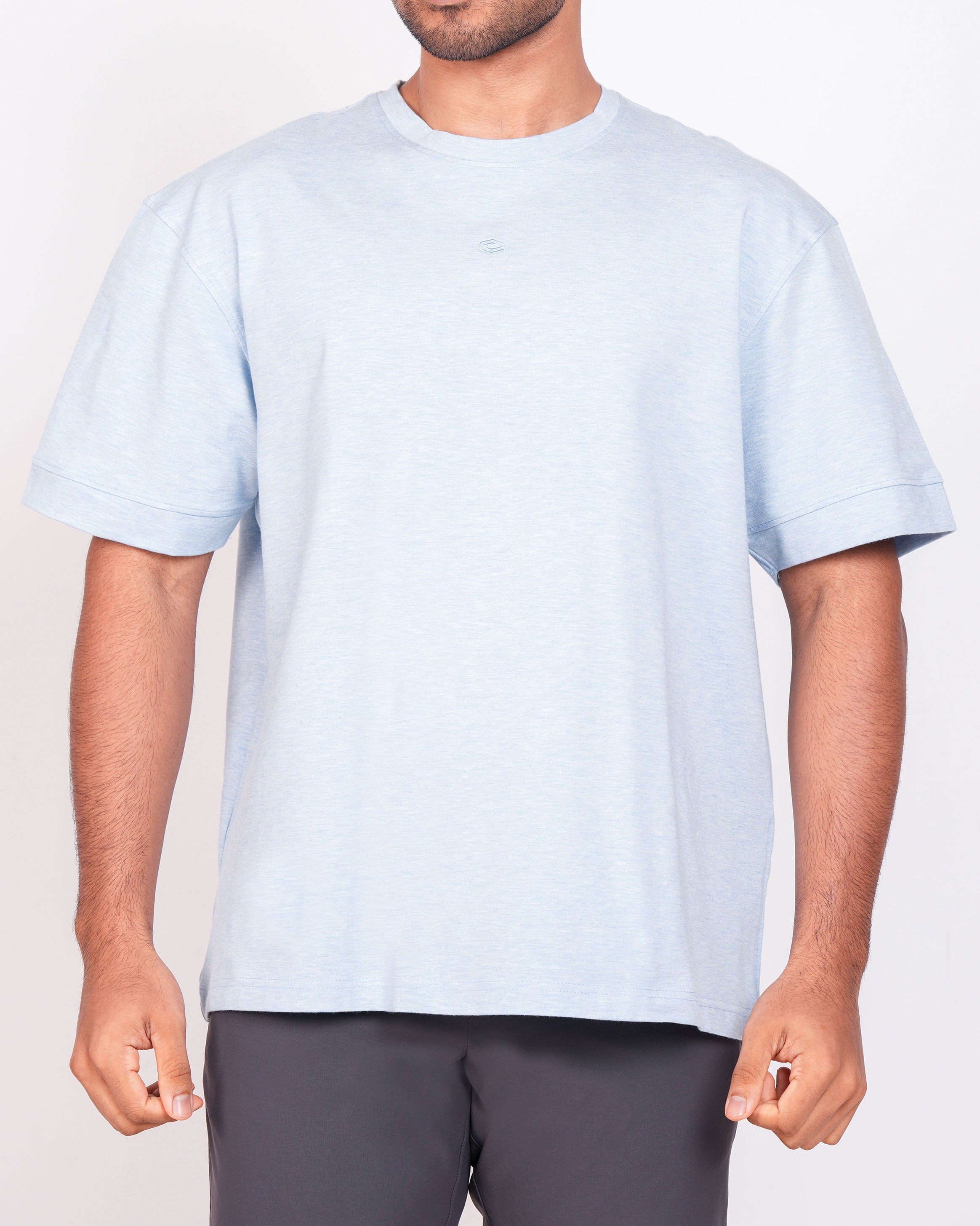 Emerald Oversized Crew Neck Tee-Powder