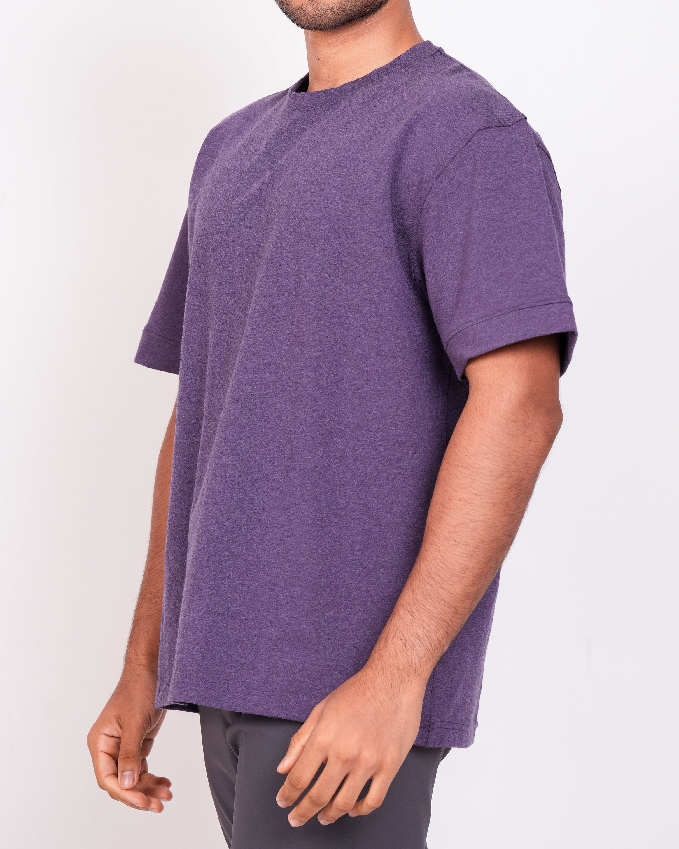 Emerald Oversized Crew Neck Tee-Royal Purple