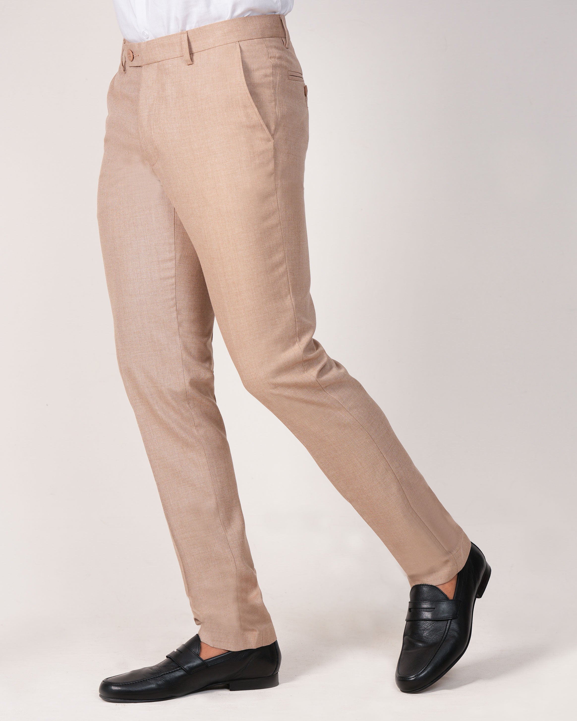 Mansak Trouser Plain Slim Fit-Honey Peach