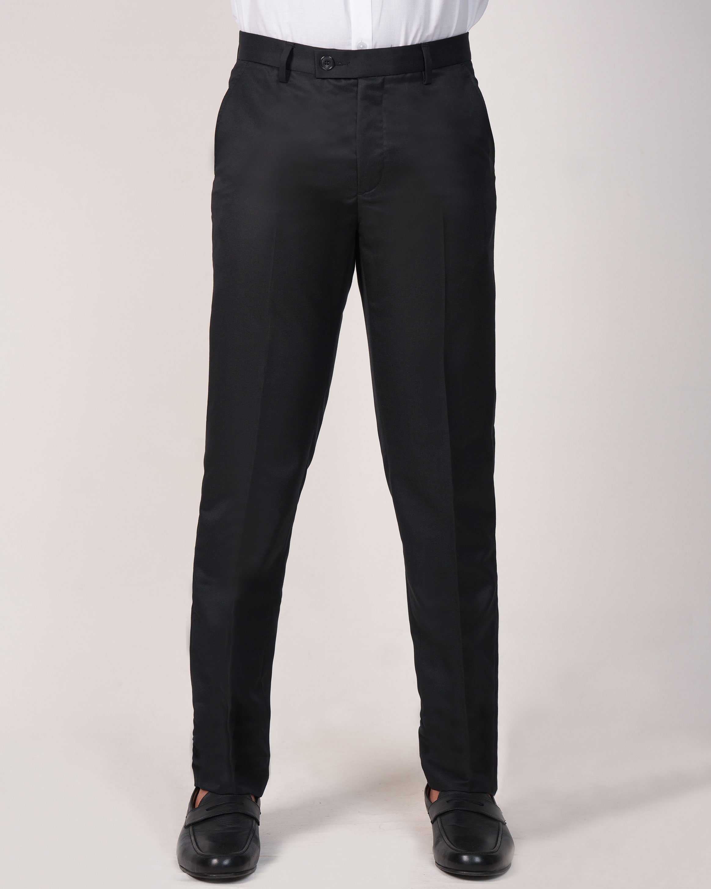 Emerald Formal Trouser Plain Slim Fit-Black