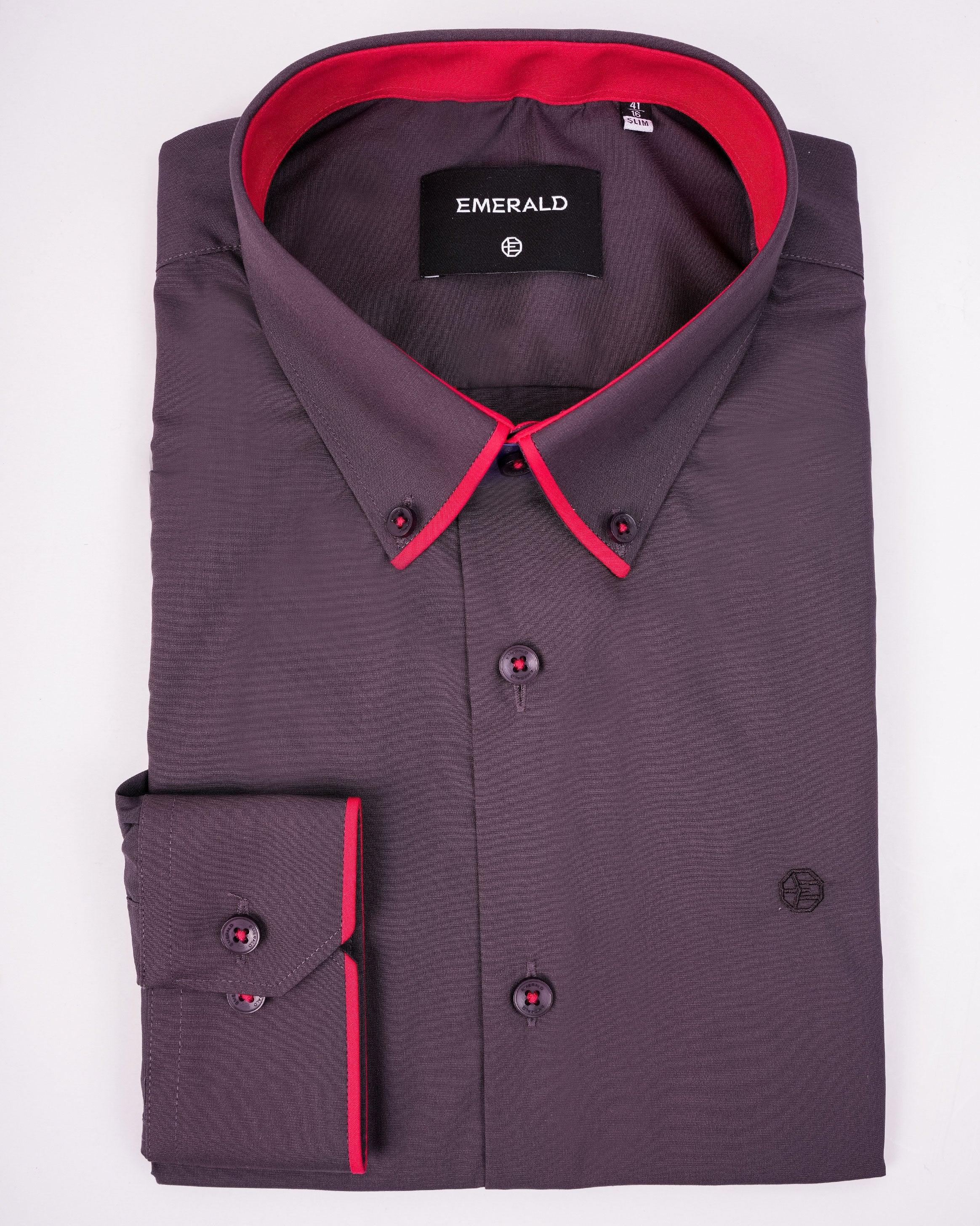 Emerald Evening Plain Slim Fit - Brown Port