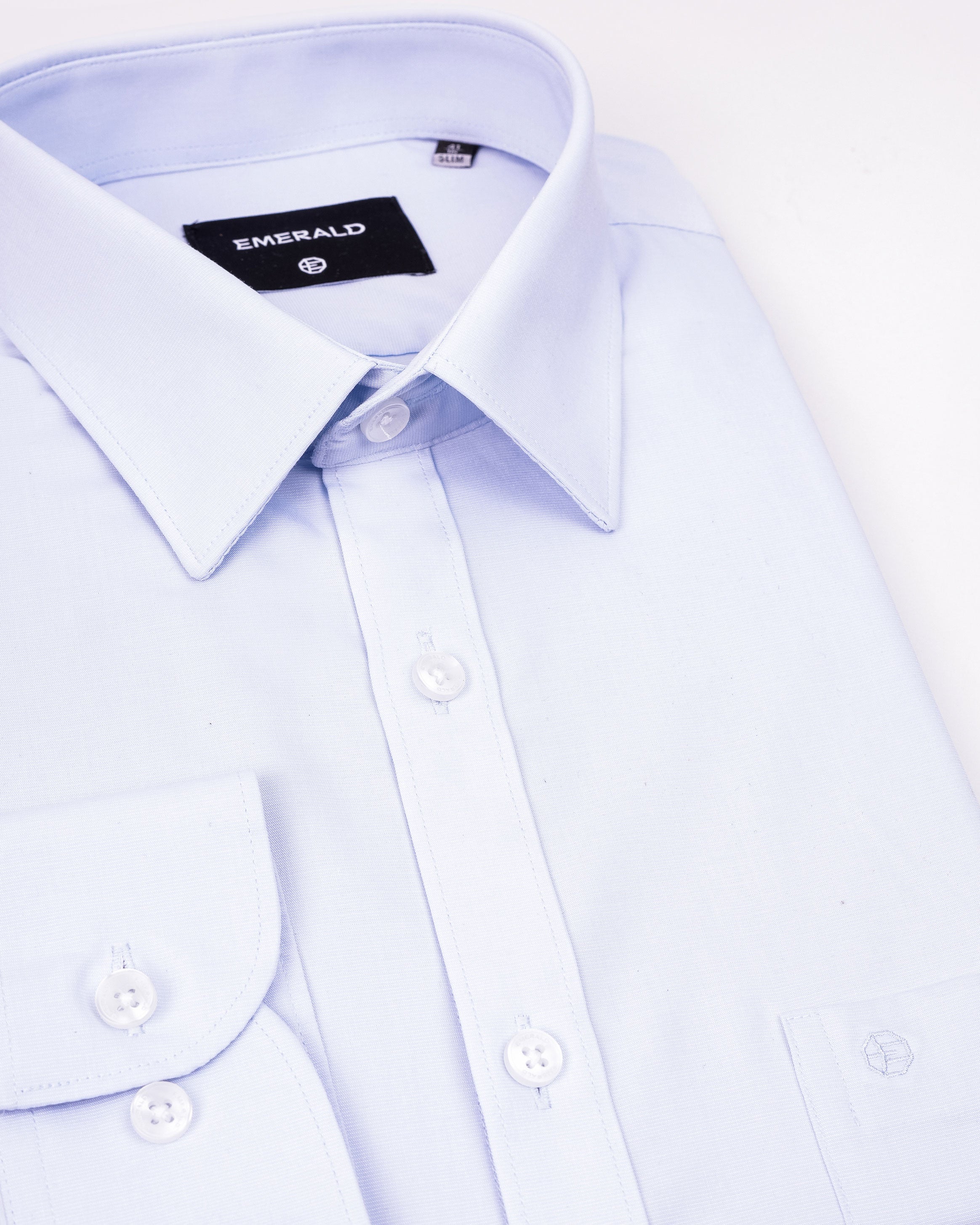 Emerald Formal Dobby Slim Fit - Cashmere Blue