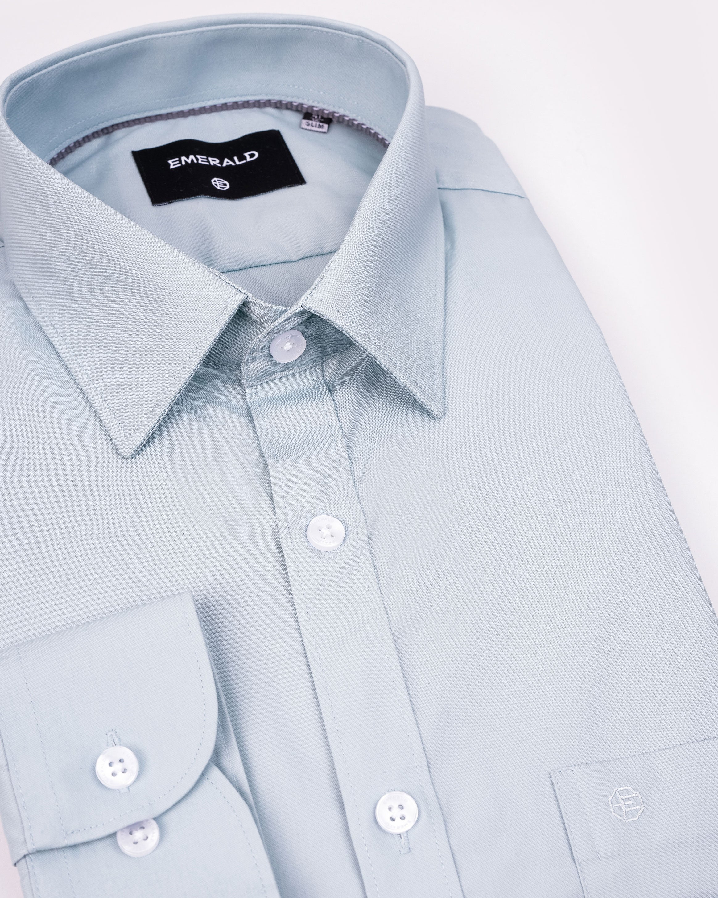 Emerald Formal Plain Slim Fit - Aqua Glass
